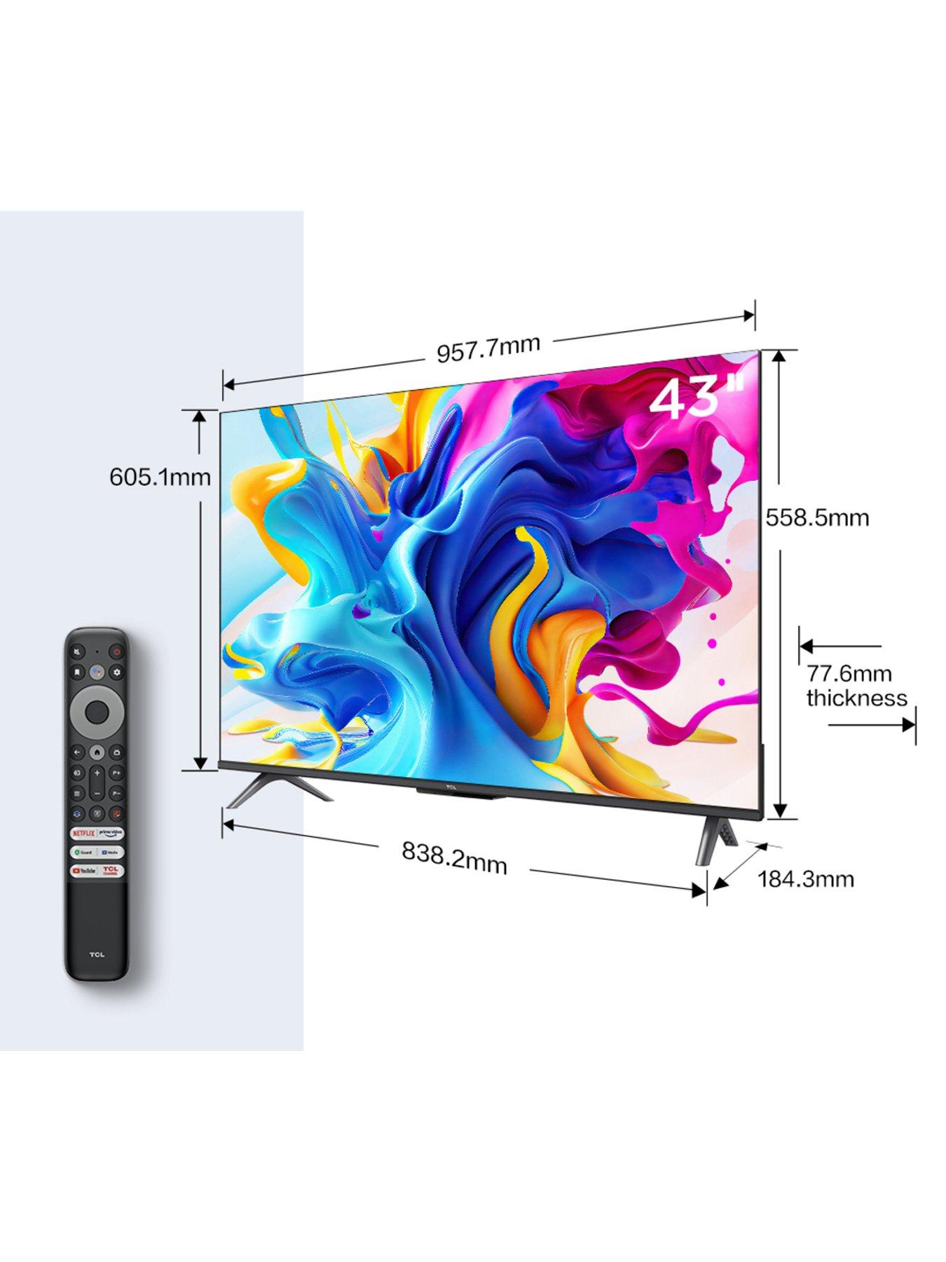Image 5 of 8 of TCL 43C645K, 43 inch, 4K Ultra HD HDR, QLED Smart TV with Google Assistant &amp; Dolby Atmos