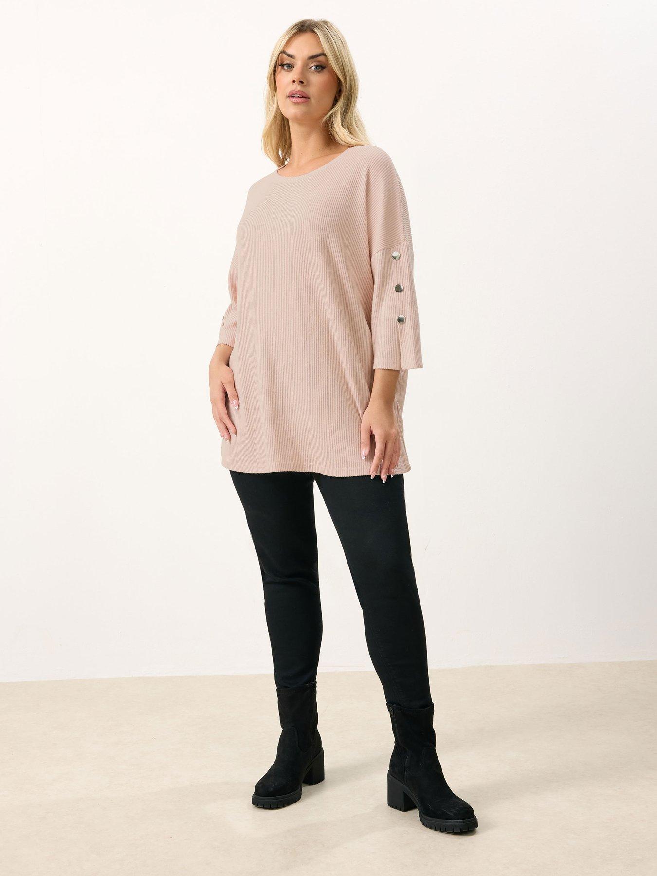 yours-curve-soft-touch-rib-snap-button-sleeve-jumperback