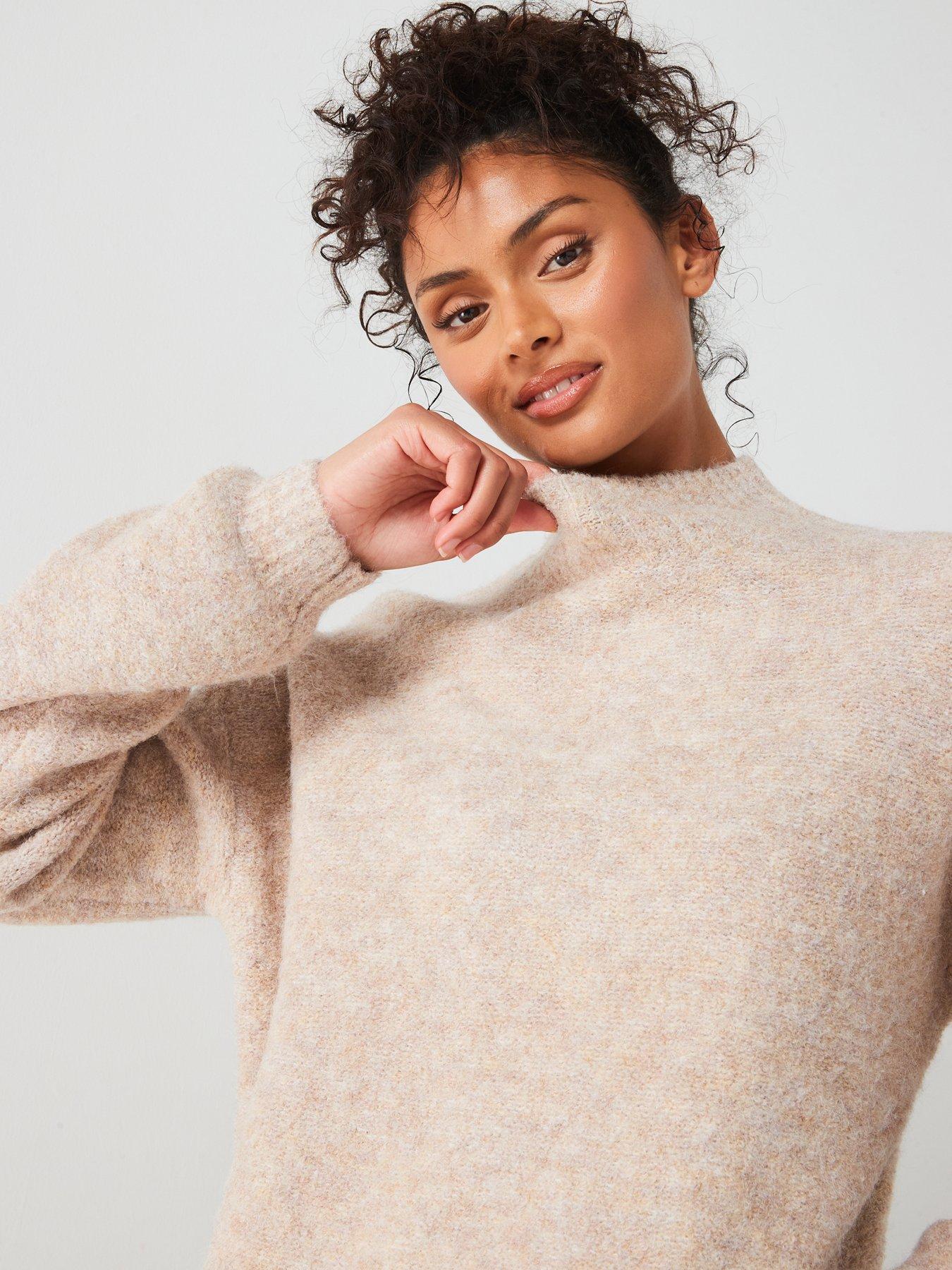 v-by-very-funnel-neck-balloon-sleeve-jumper-with-woolnbsp-neutraloutfit