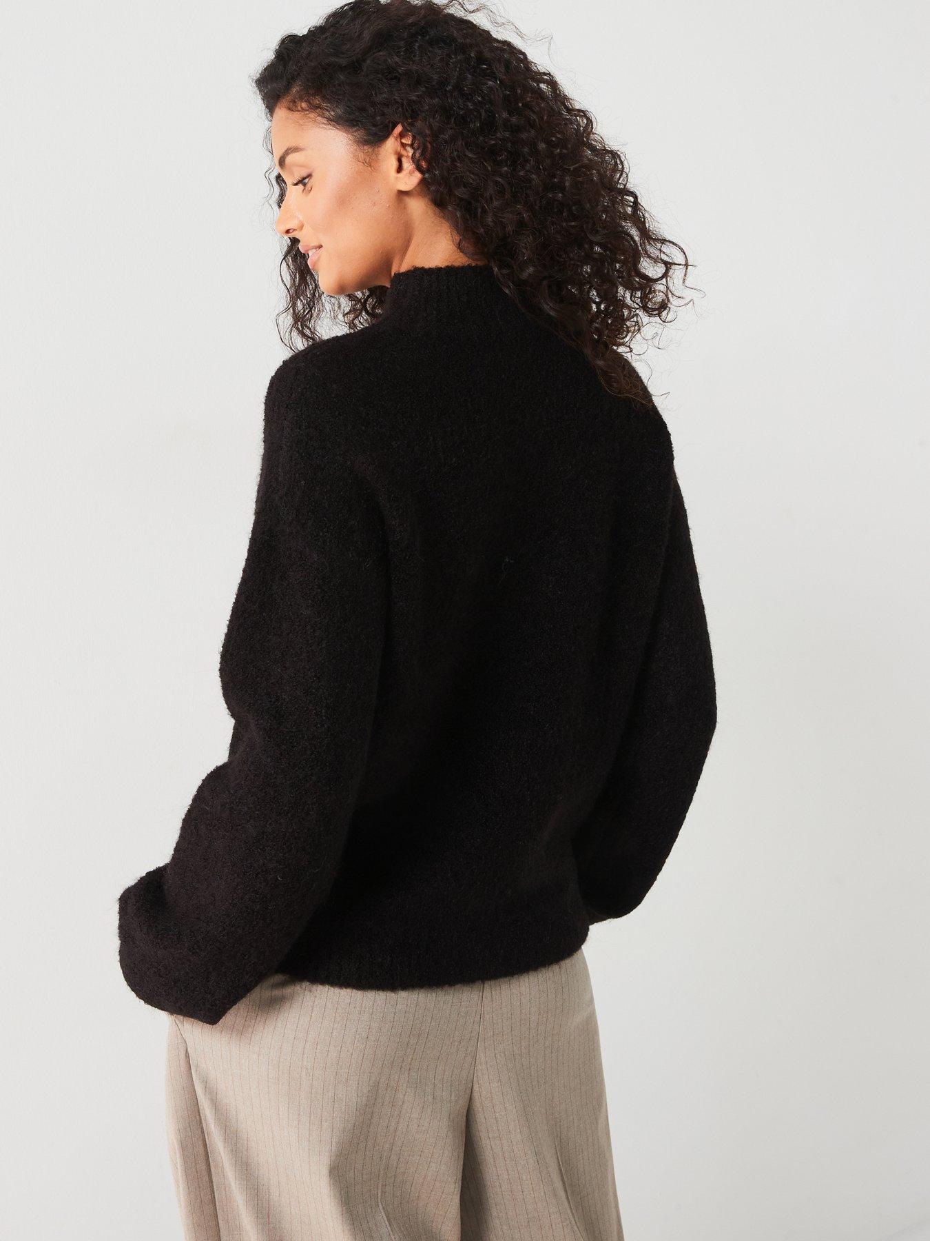 v-by-very-funnel-neck-balloon-sleeve-jumper-with-woolnbsp-blackstillFront