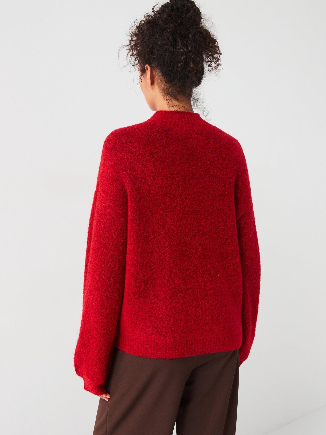 v-by-very-funnel-neck-balloon-sleeve-jumper-with-woolnbsp-redstillFront