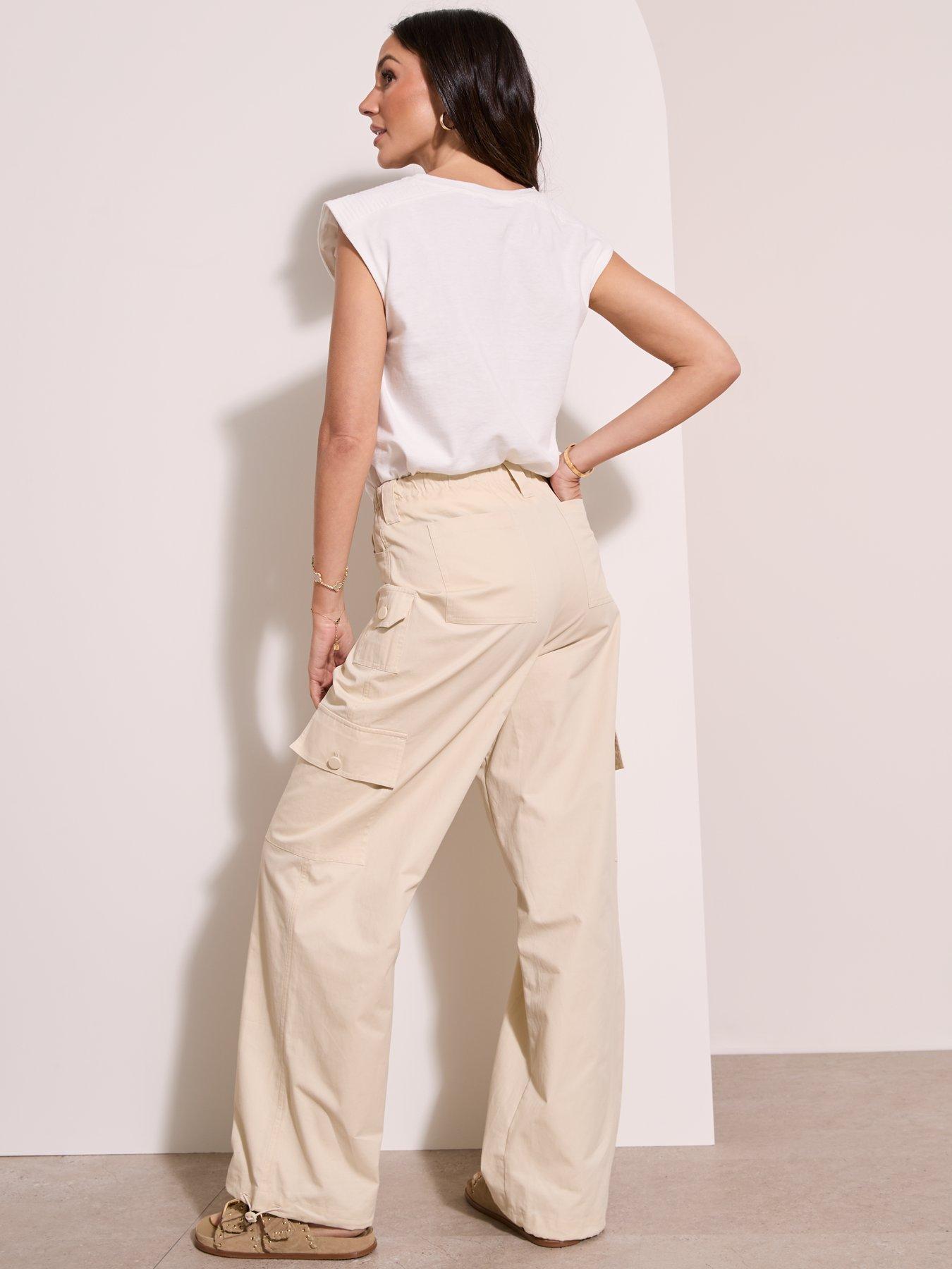 michelle-keegan-cotton-cargo-trousers-creamstillFront