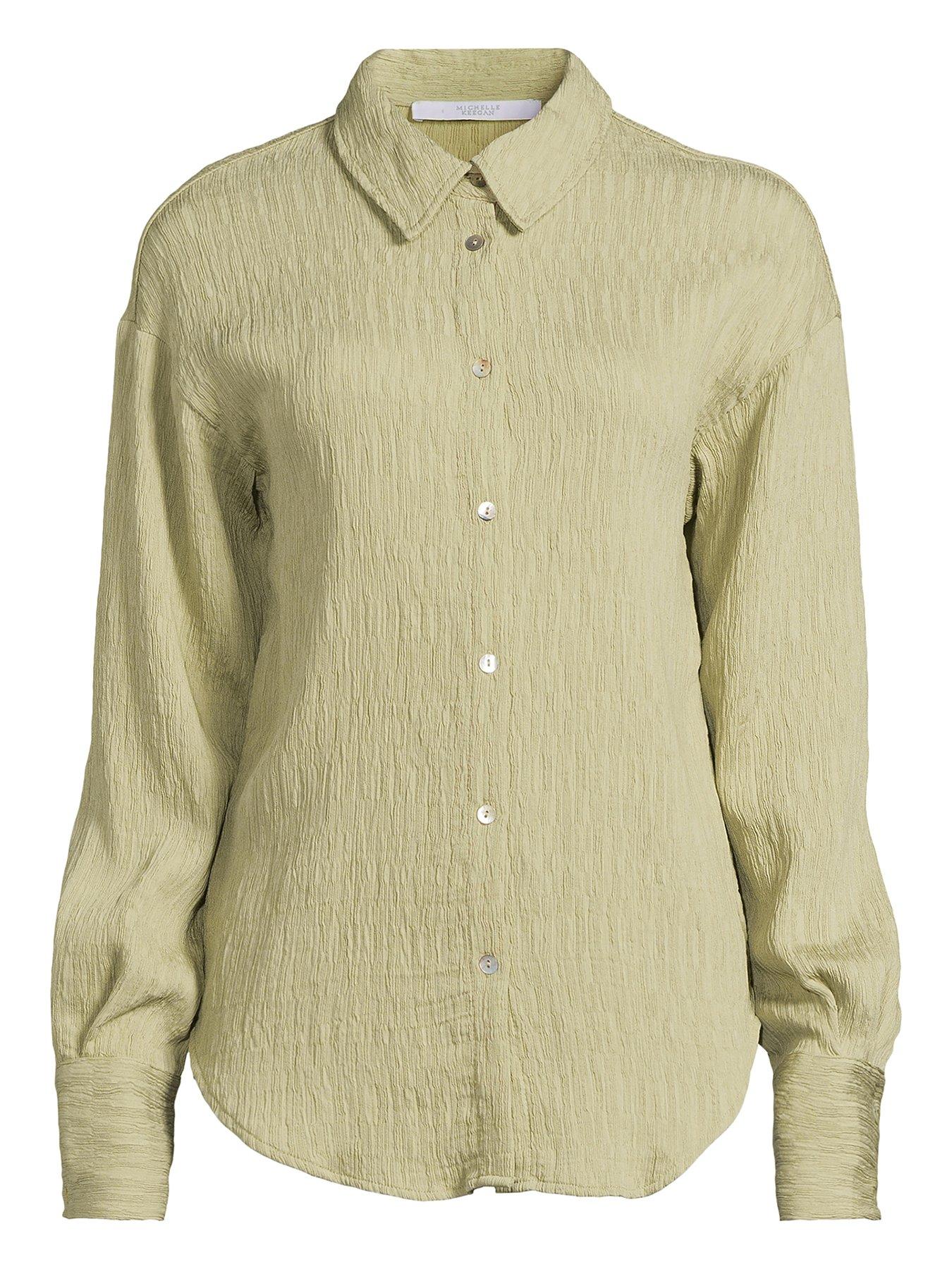 michelle-keegan-textured-button-through-shirt-greendetail