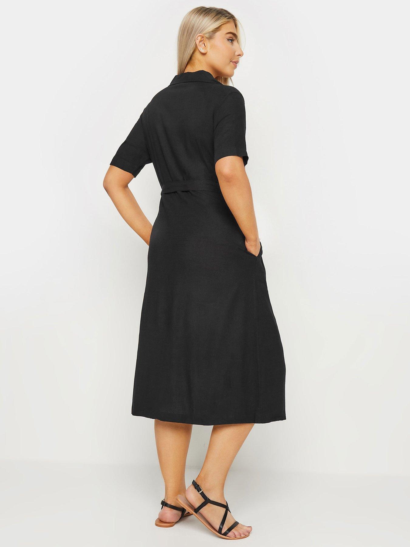 mco-linen-shirt-dress-blackstillFront