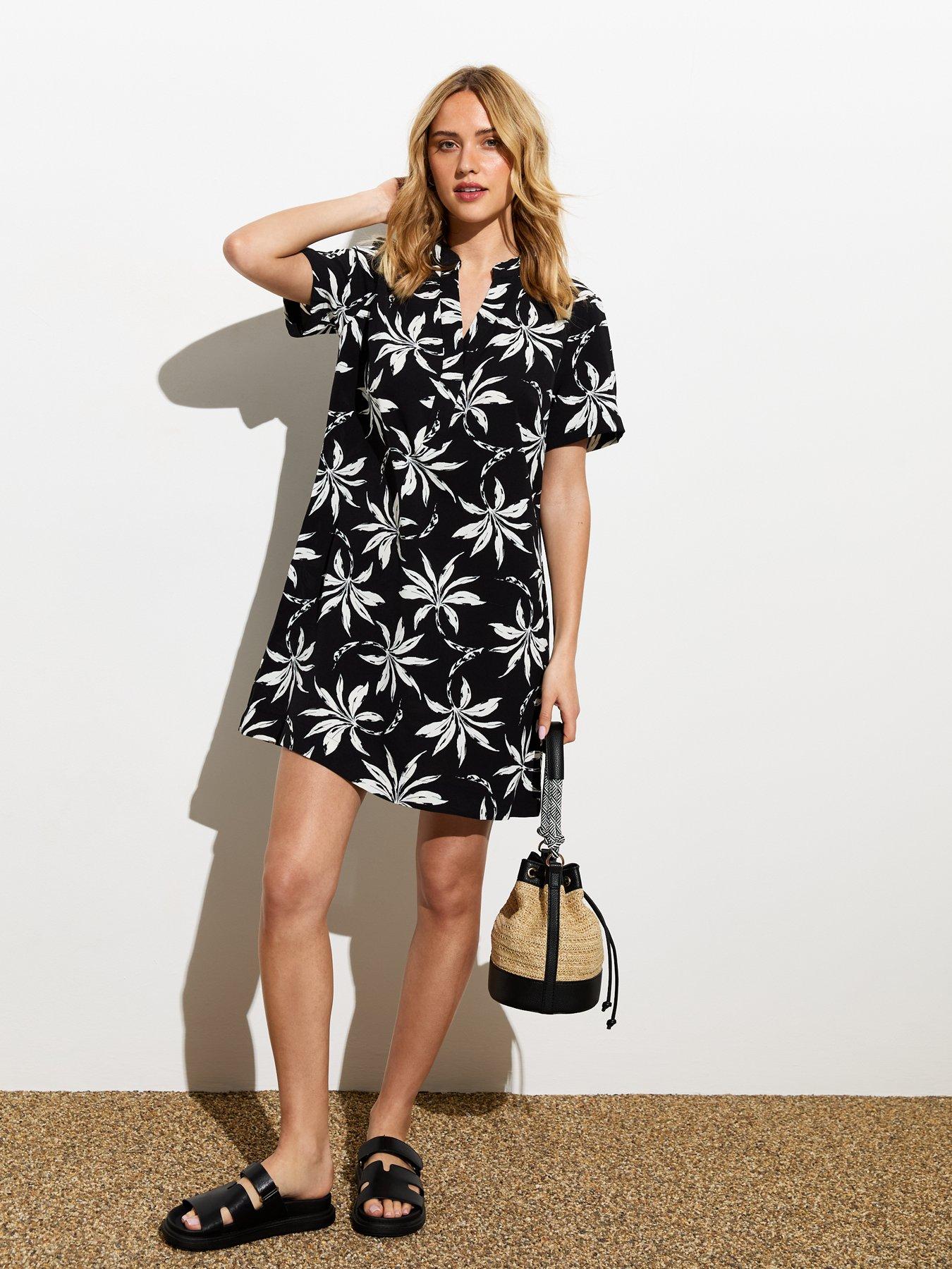 new-look-black-palm-tree-print-tunic-dressback