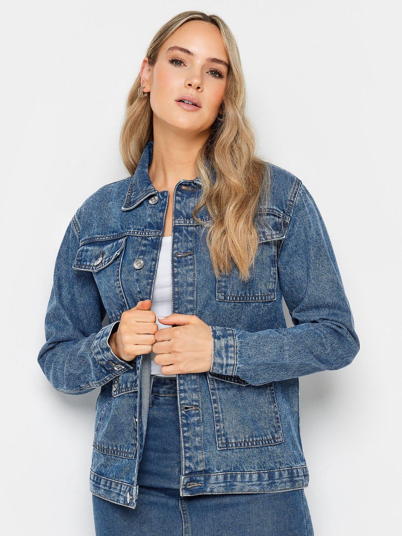Womens tall denim jacket top