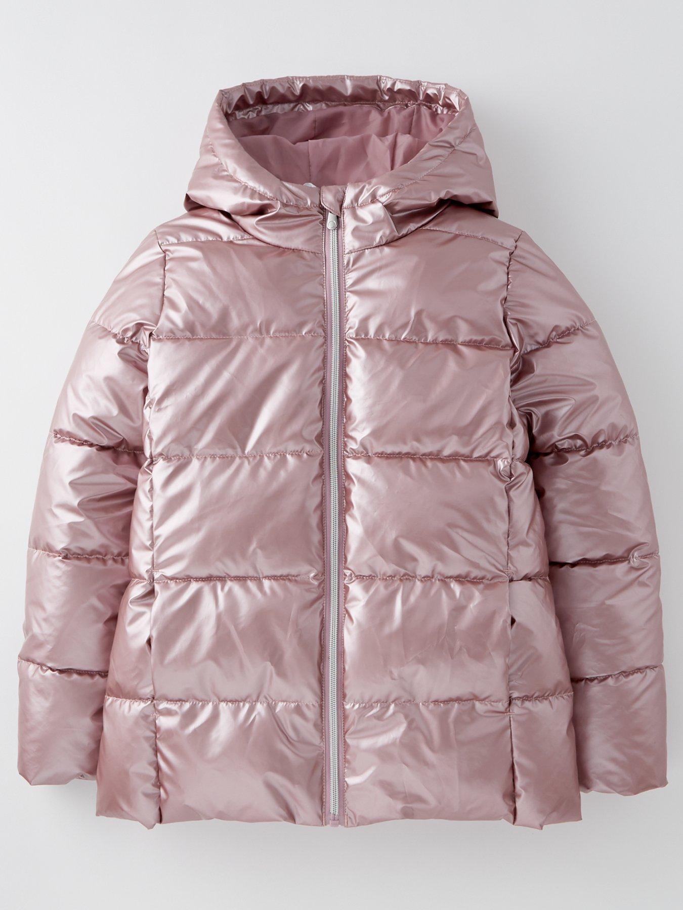 Image 1 of 4 of V by Very Girls Metallic Padded Coat - Pink