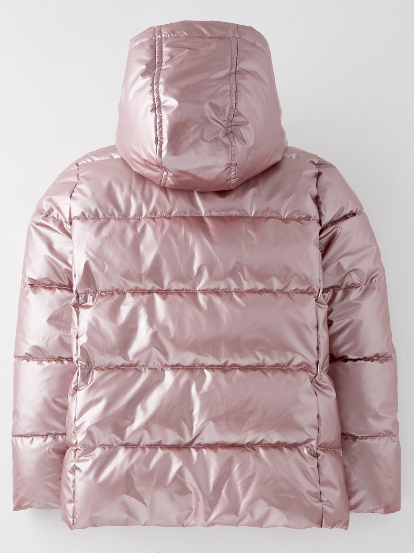 V by Very Girls Metallic Padded Coat Pink Very Ireland