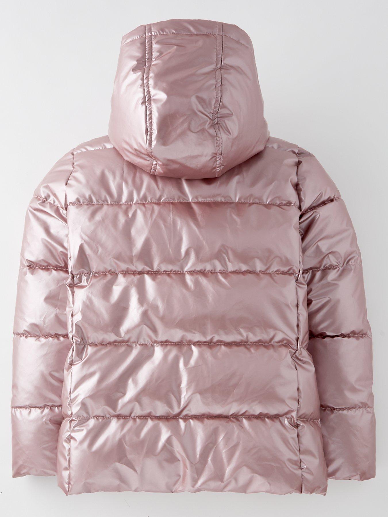 Image 2 of 4 of V by Very Girls Metallic Padded Coat - Pink