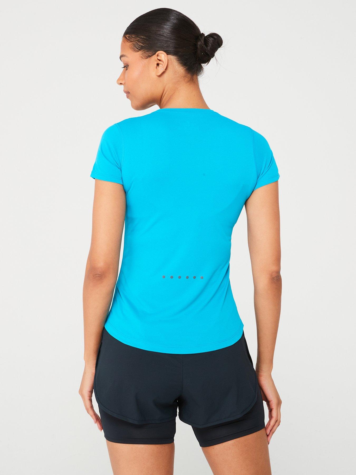 ronhill-womens-core-running-short-sleeved-tee-bluewhitestillFront