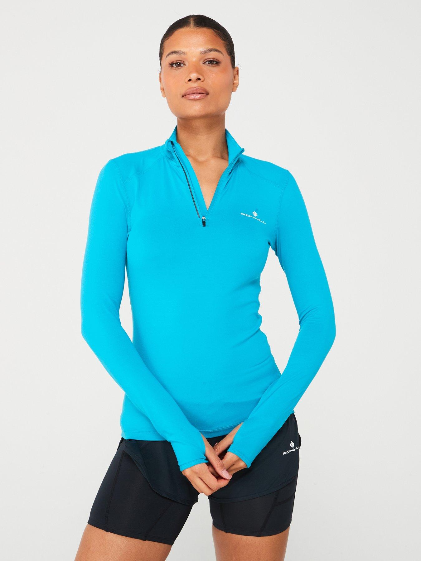 ronhill-womens-core-thermal-half-zip-bluewhitefront