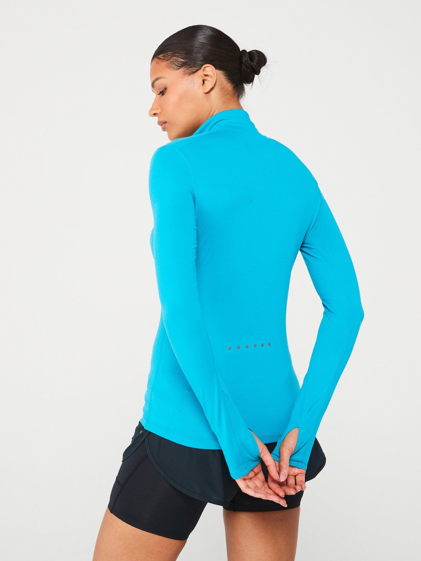 ronhill-womens-core-thermal-half-zip-bluewhitestillFront