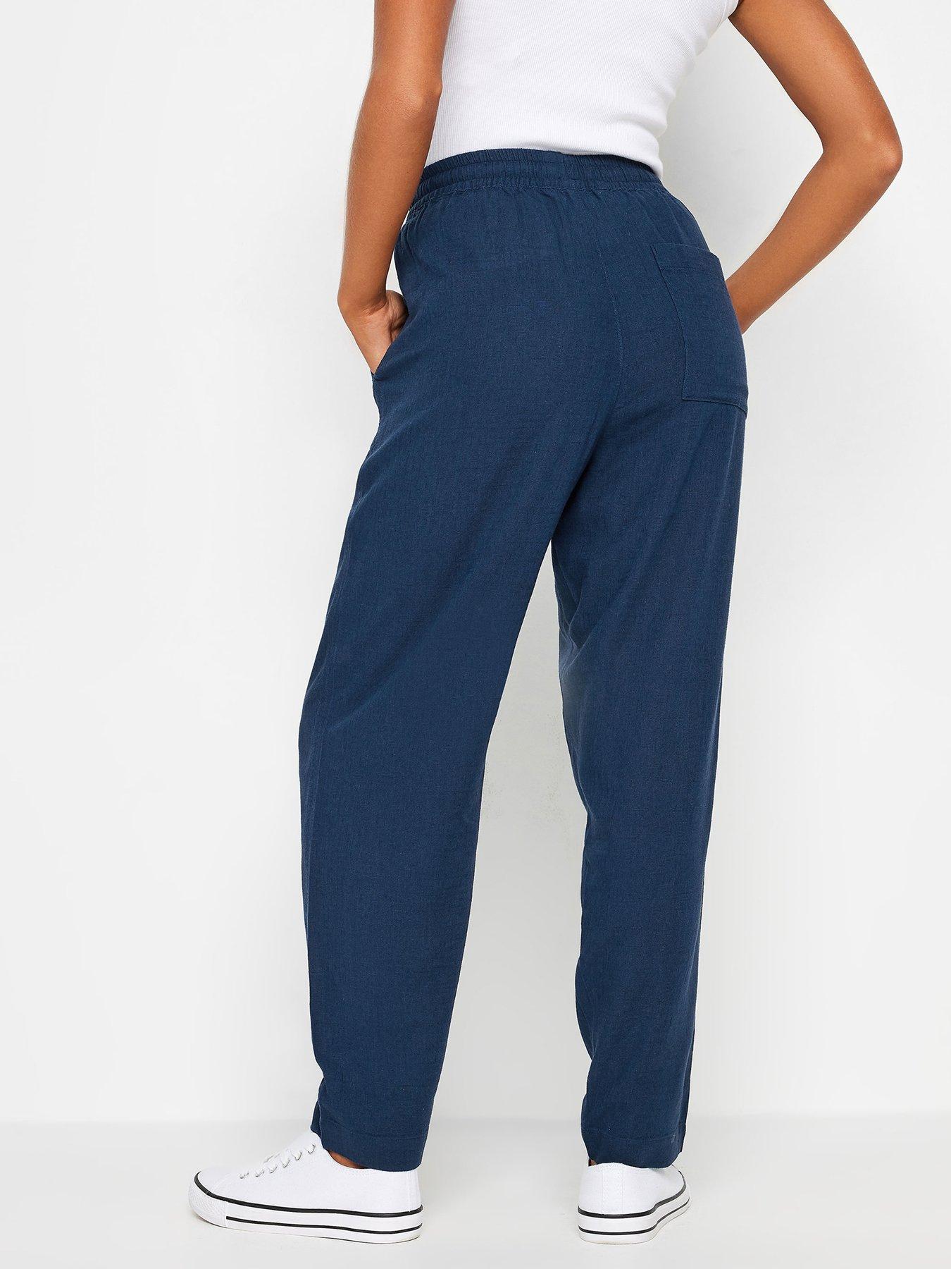 mco-petite-navy-linen-joggersstillFront