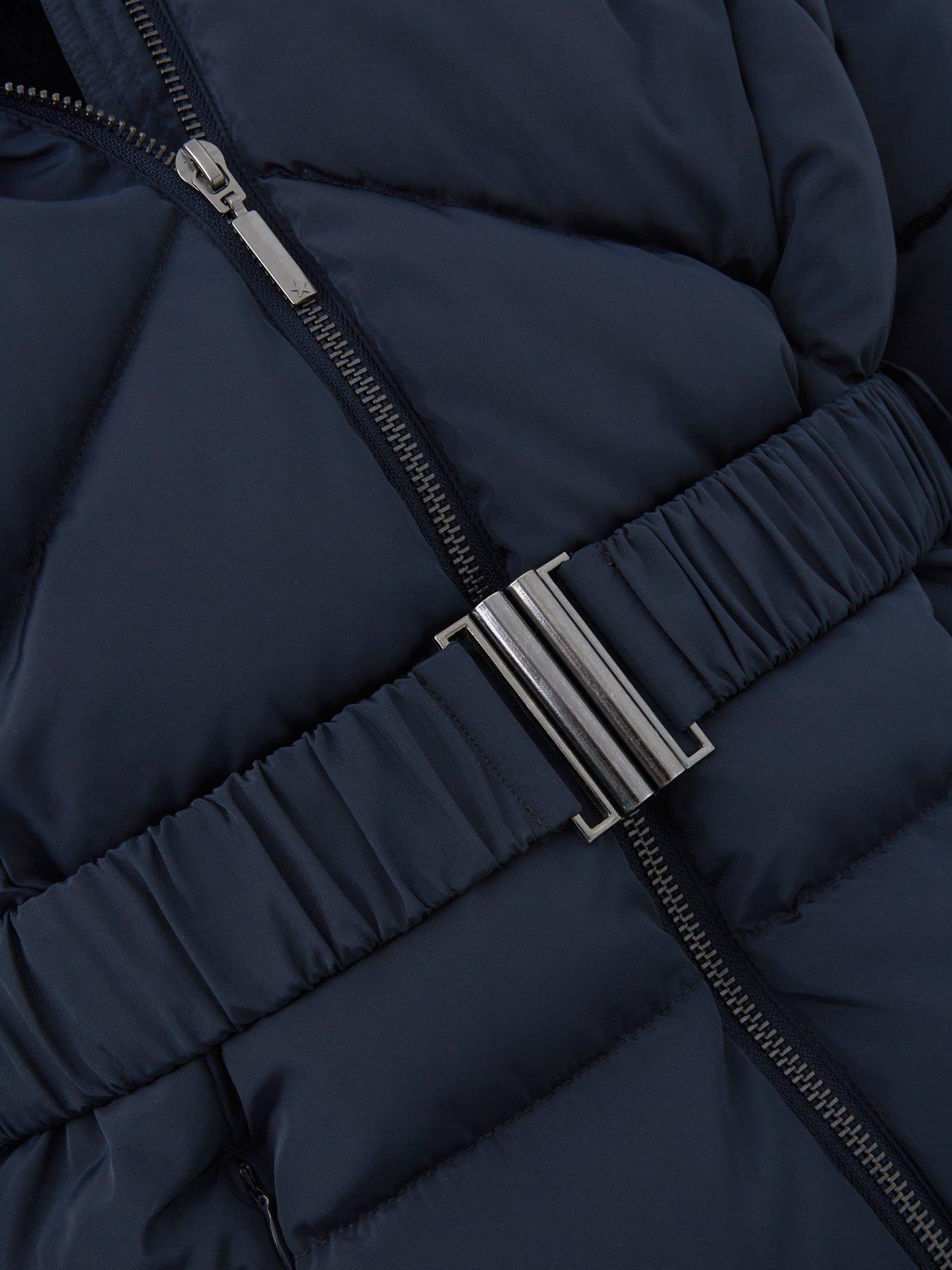 everyday-girls-quilted-back-to-school-longline-navy-coatdetail