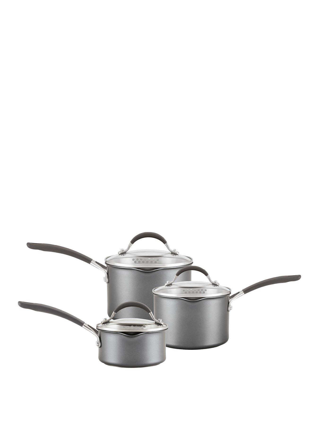 undefined ScratchDefence A1 Set of 3 Saucepans – contains 14, 16 and 18 cm saucepans with lids