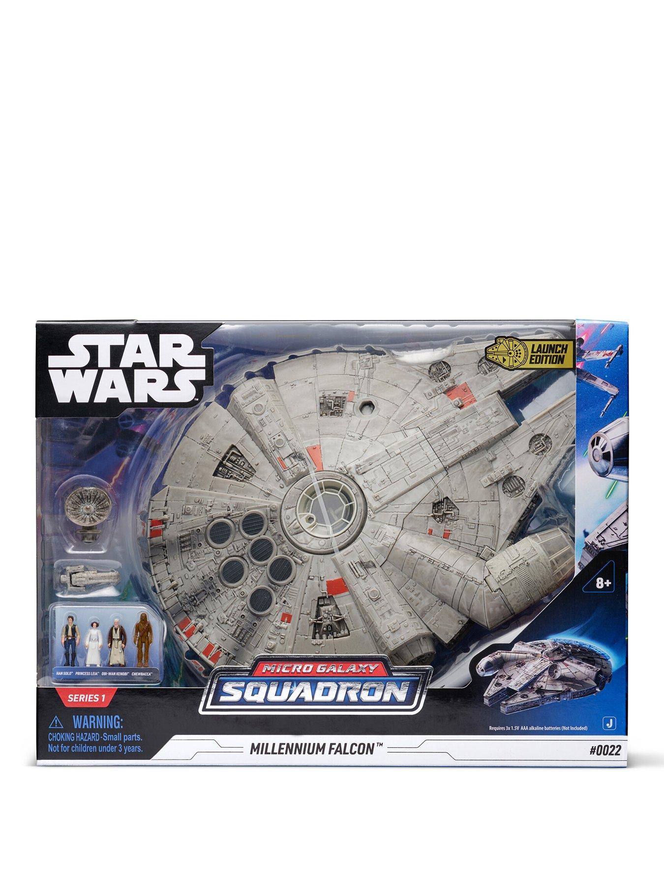 Image of Star Wars STAR WARS Micro Galaxy Squadron Millennium Falcon - 9-Inch Assault Class Vehicle with Four 1-Inch Micro Figure Accessories