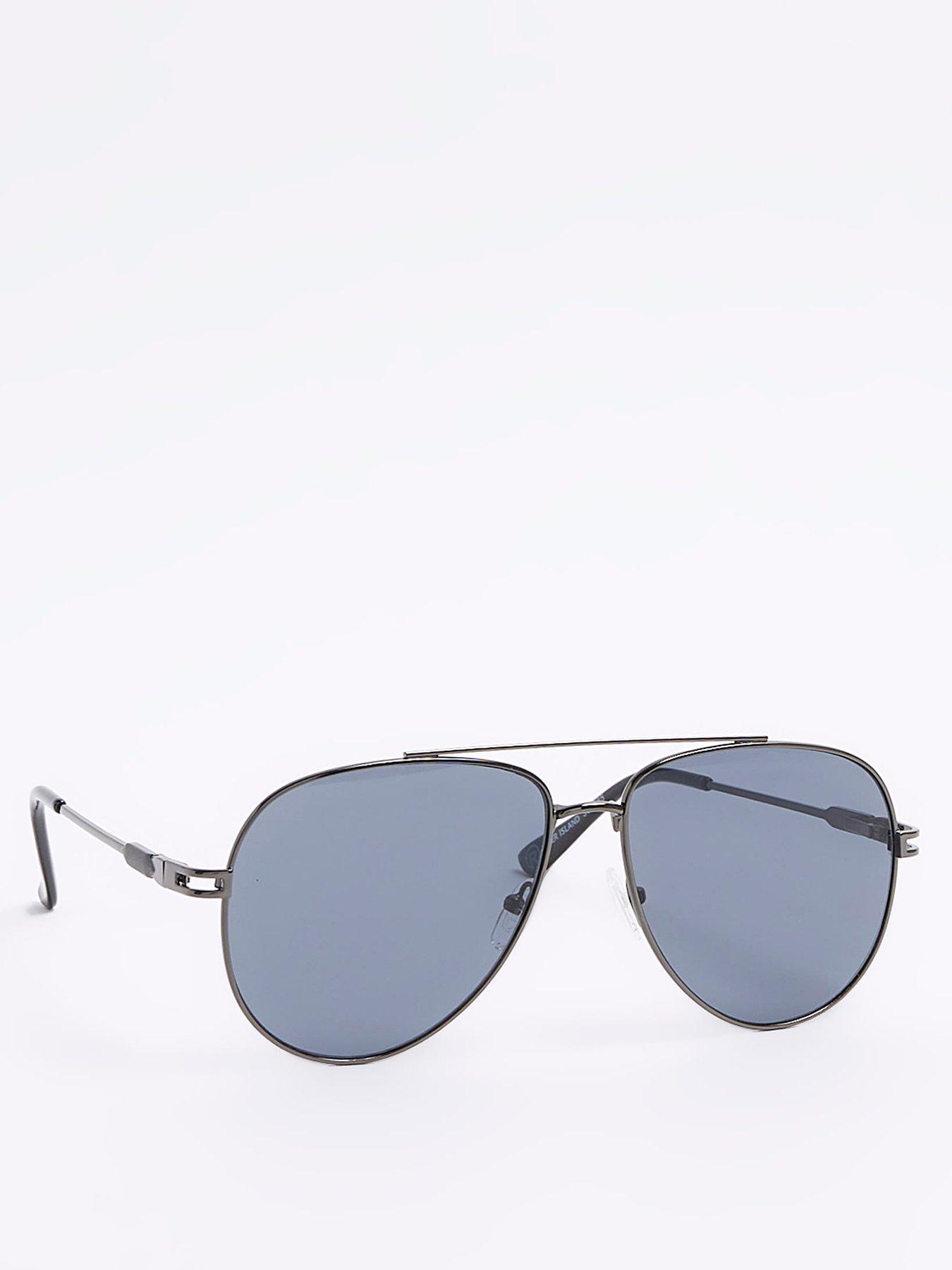 River Island round sunglasses in gunmetal | Monroe Clothing