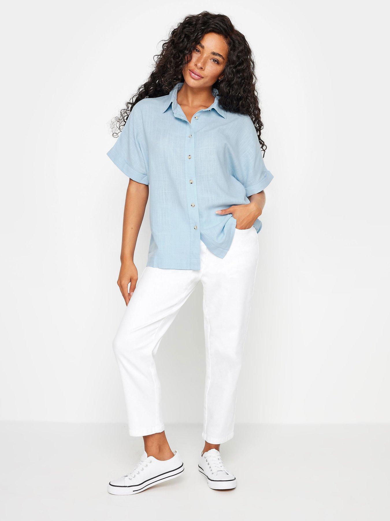 mco-petite-petite-chambray-short-sleeve-linen-button-shirtback