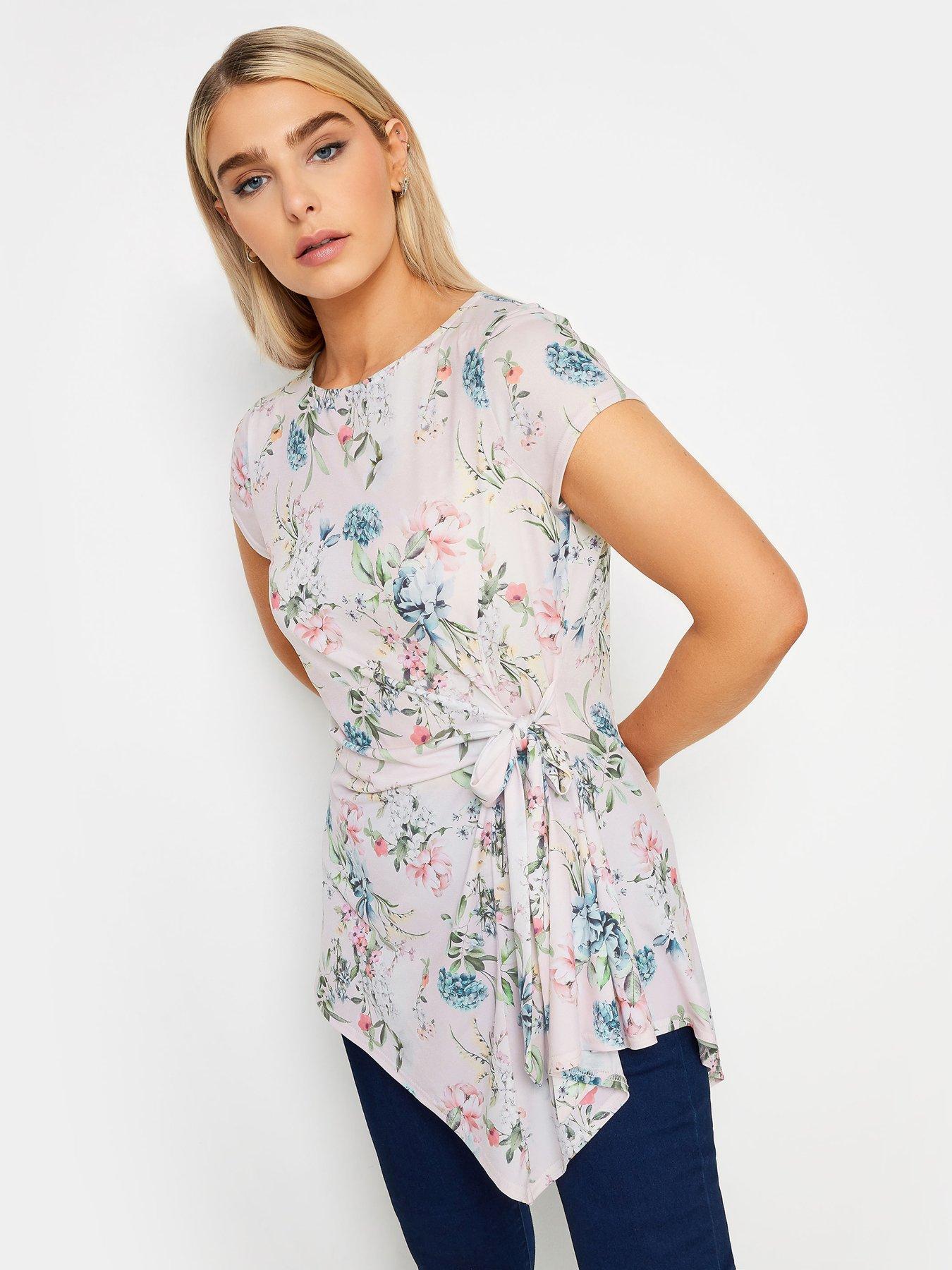 mco-pink-floral-tie-waist-asymmetric-top