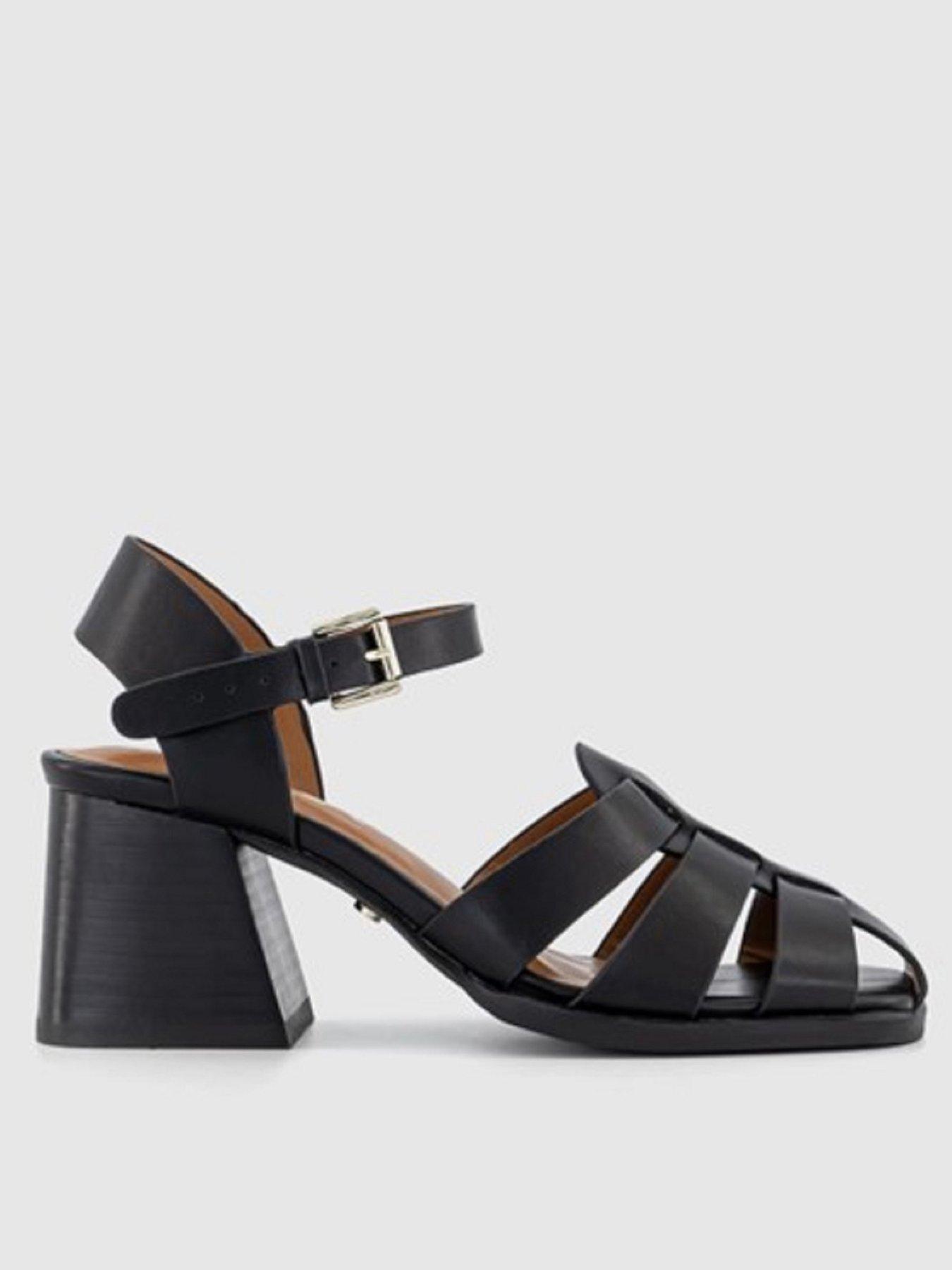 Marlin Fisherman Block Heeled Sandal Black