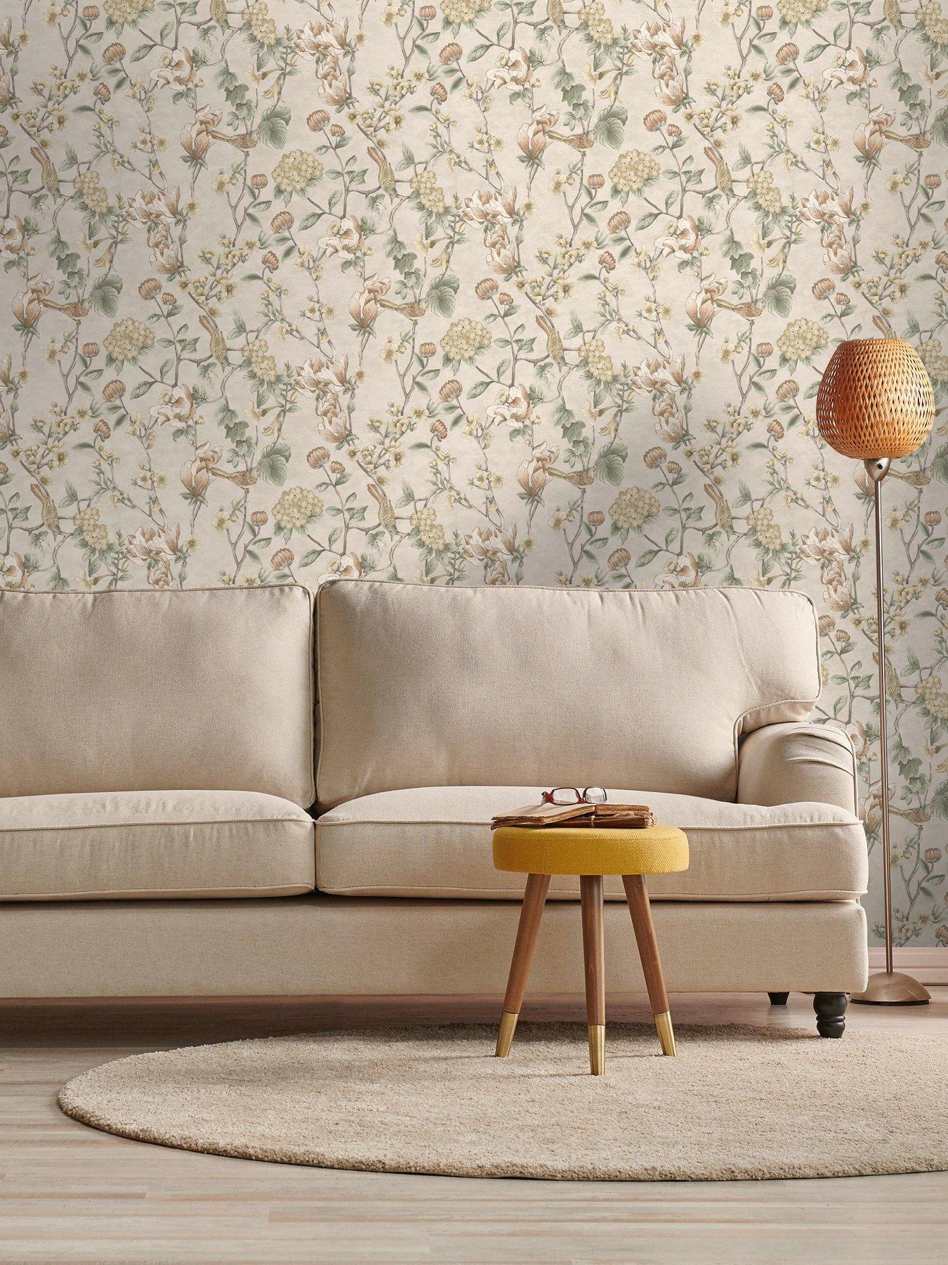undefined Floral Bird Trail Wallpaper