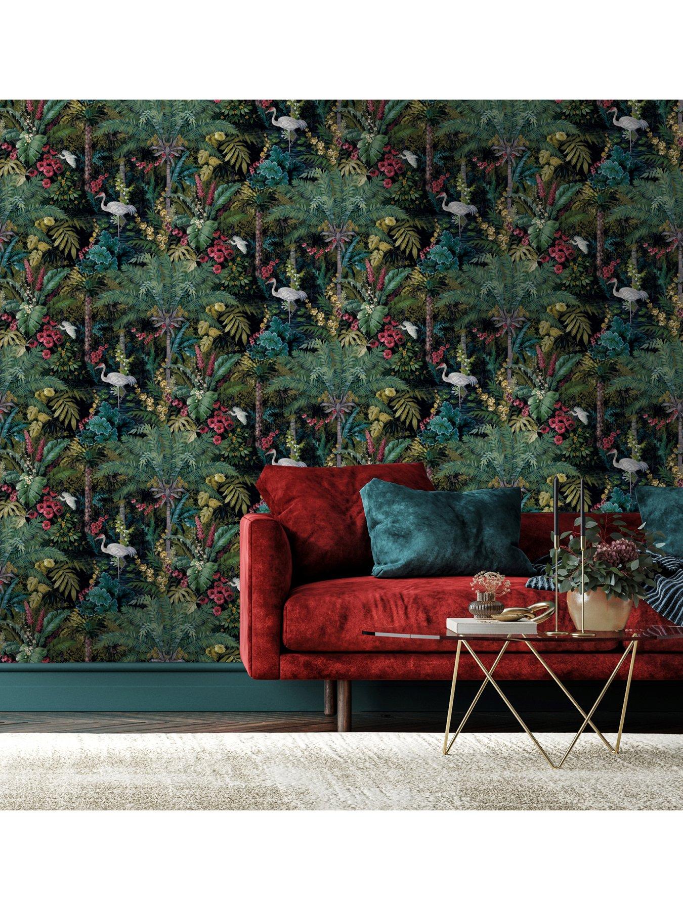 Image 2 of 5 of Holden Decor Jungle Paradise Wallpaper in Black