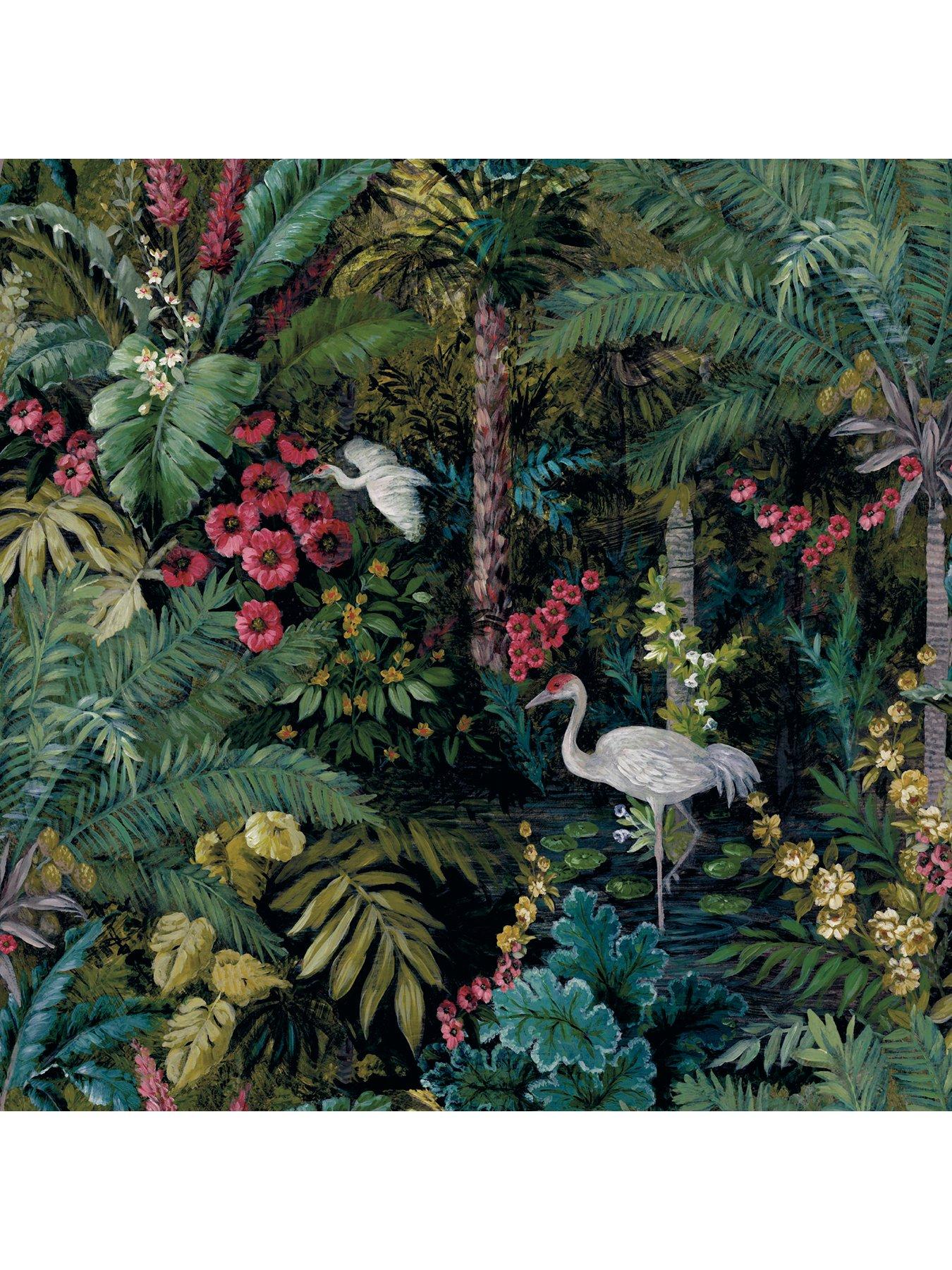 Image 4 of 5 of Holden Decor Jungle Paradise Wallpaper in Black
