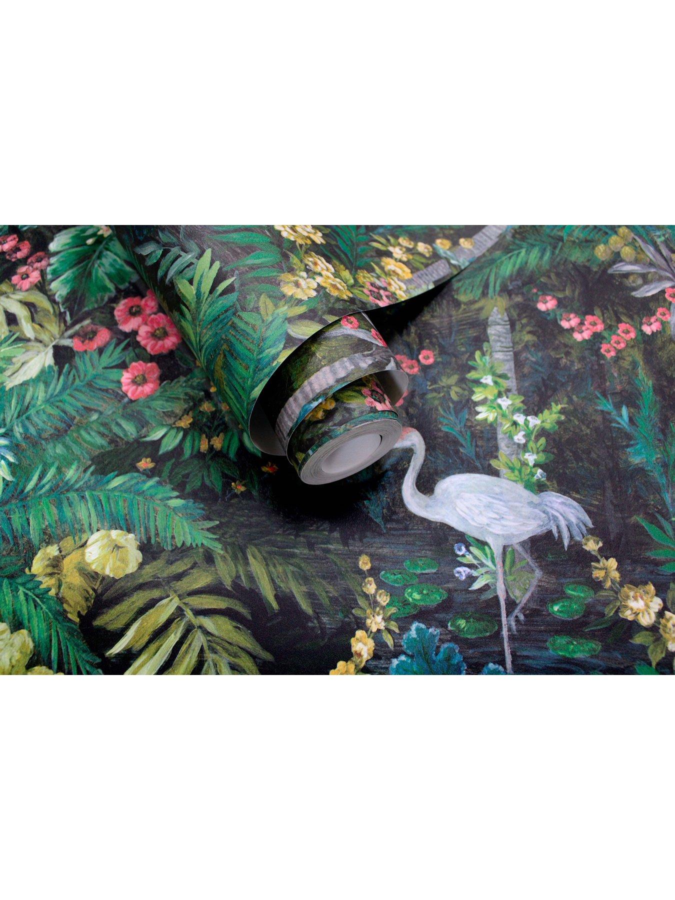 Image 5 of 5 of Holden Decor Jungle Paradise Wallpaper in Black