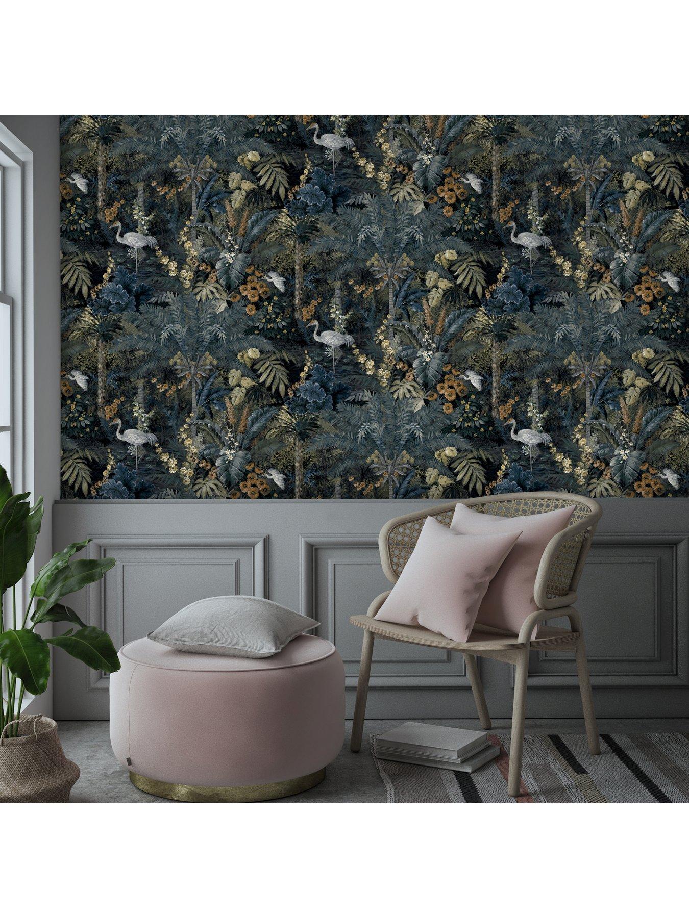 Image 2 of 5 of Holden Decor Jungle Paradise Wallpaper - Navy