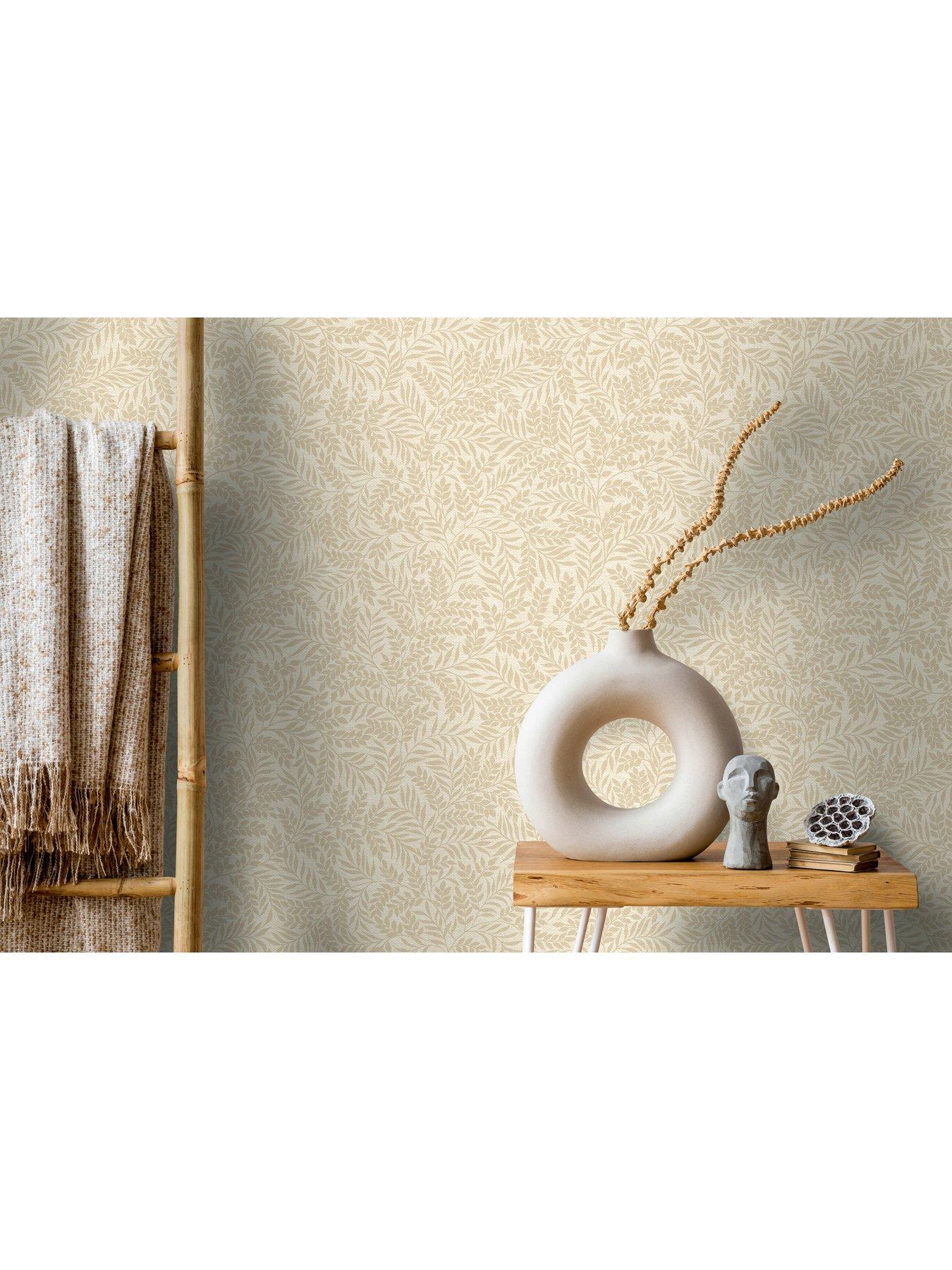 Image 3 of 6 of Holden Decor Mini Leaf Trail Wallpaper in Beige