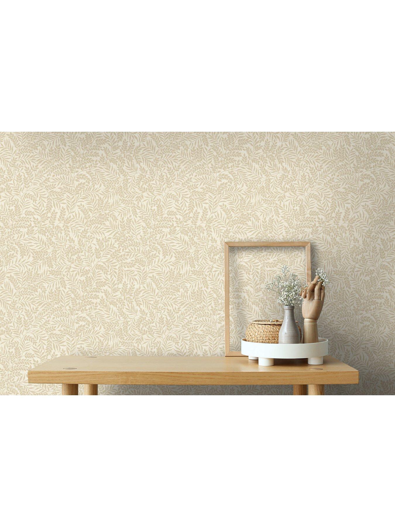 Image 4 of 6 of Holden Decor Mini Leaf Trail Wallpaper in Beige