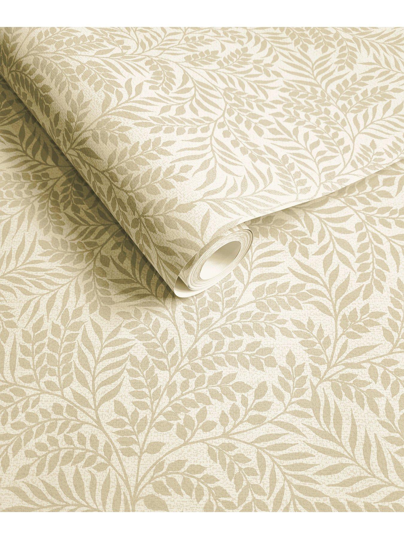 Image 6 of 6 of Holden Decor Mini Leaf Trail Wallpaper in Beige