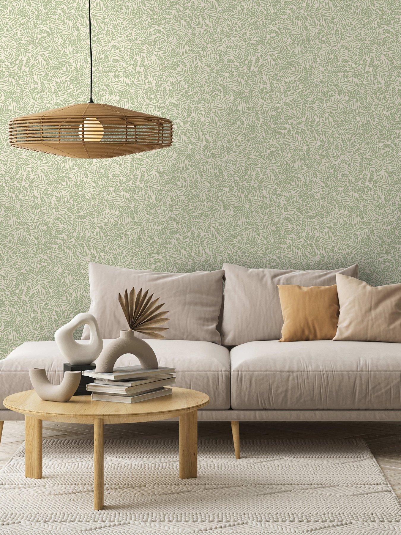 Holden Decor Mini Leaf Trail Wallpaper in Sage