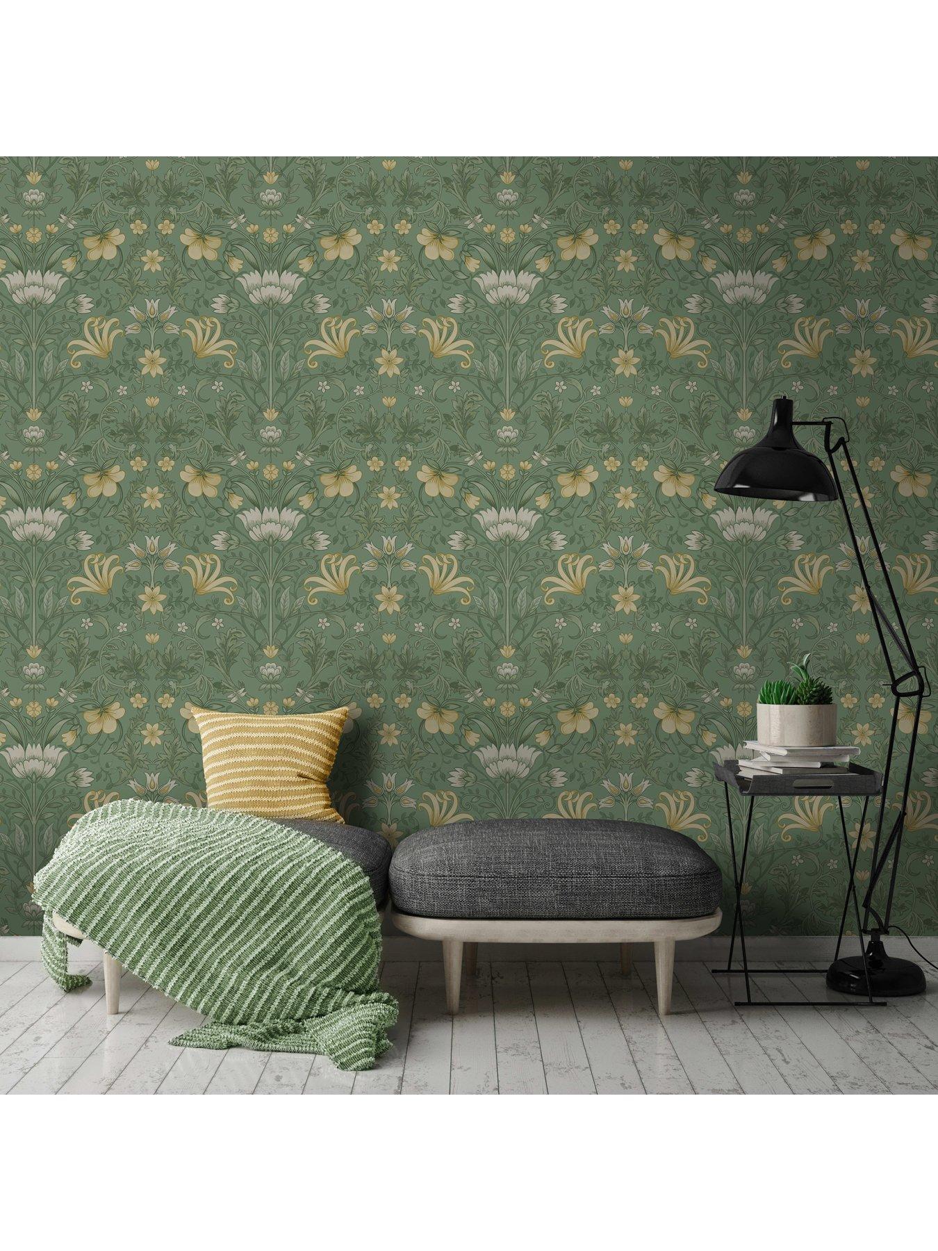 holden-decor-vintage-floral-wallpaper-in-greenback