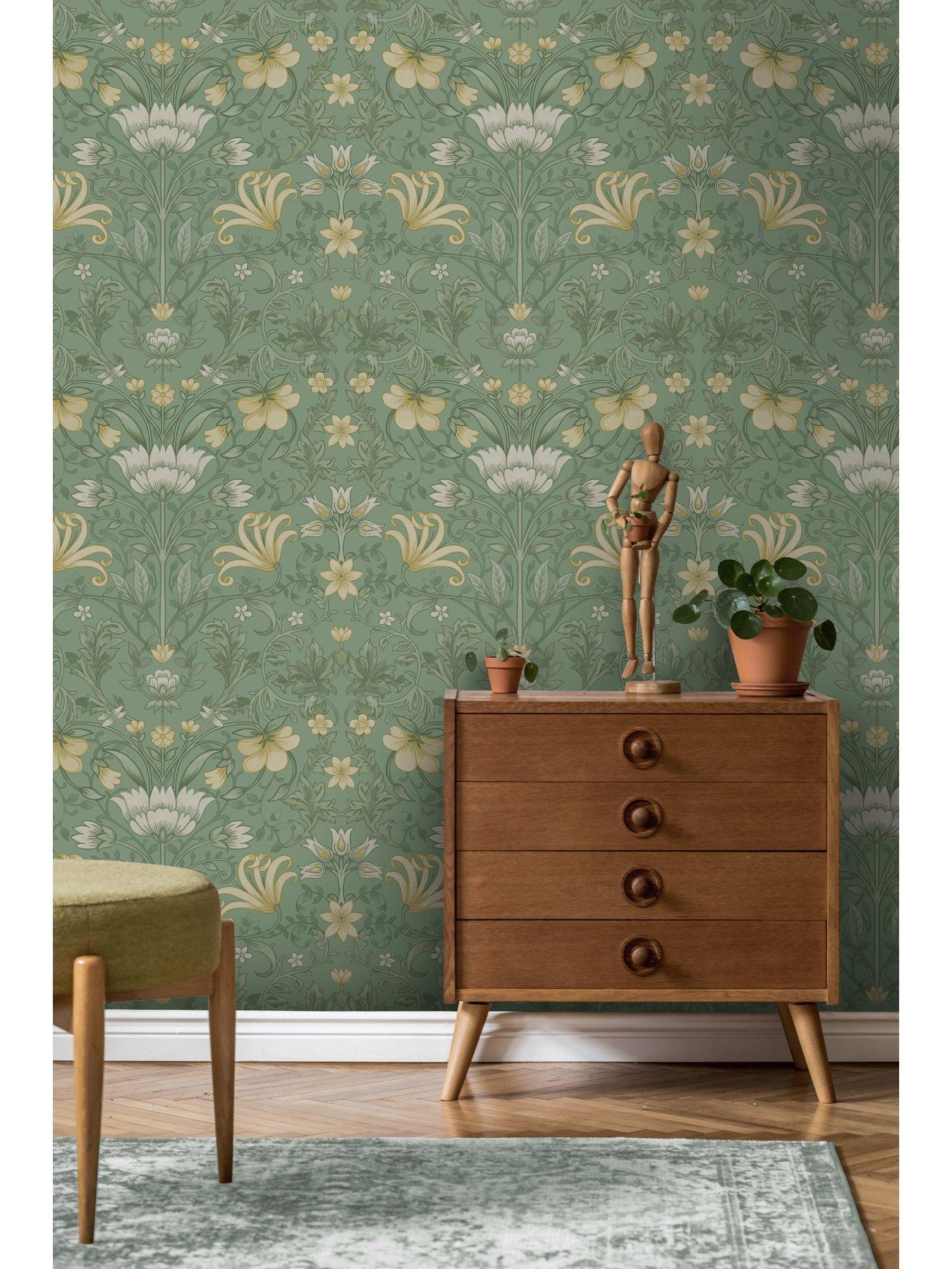 holden-decor-vintage-floral-wallpaper-in-greenoutfit