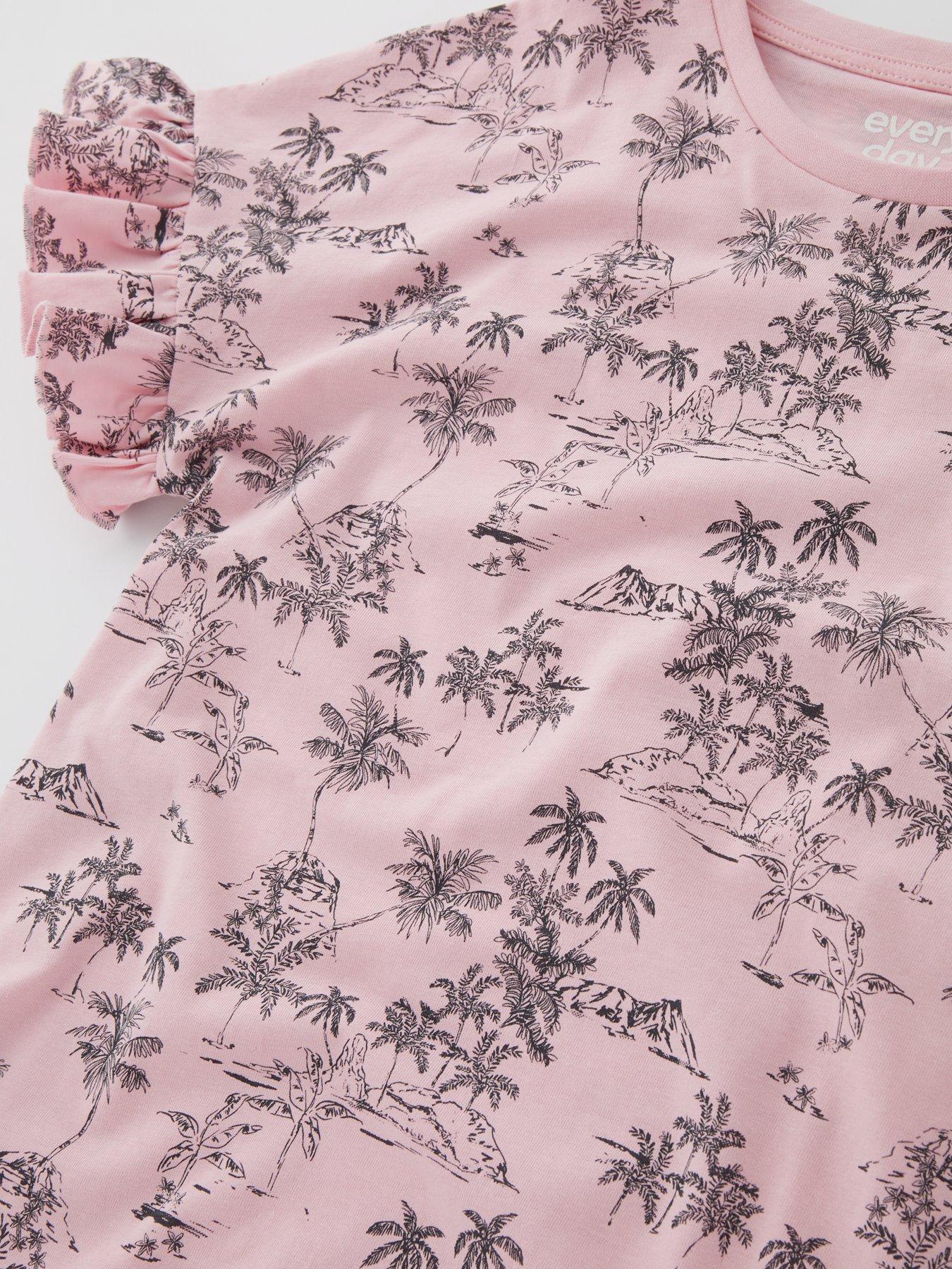 everyday-girls-palm-tree-print-dress-multidetail