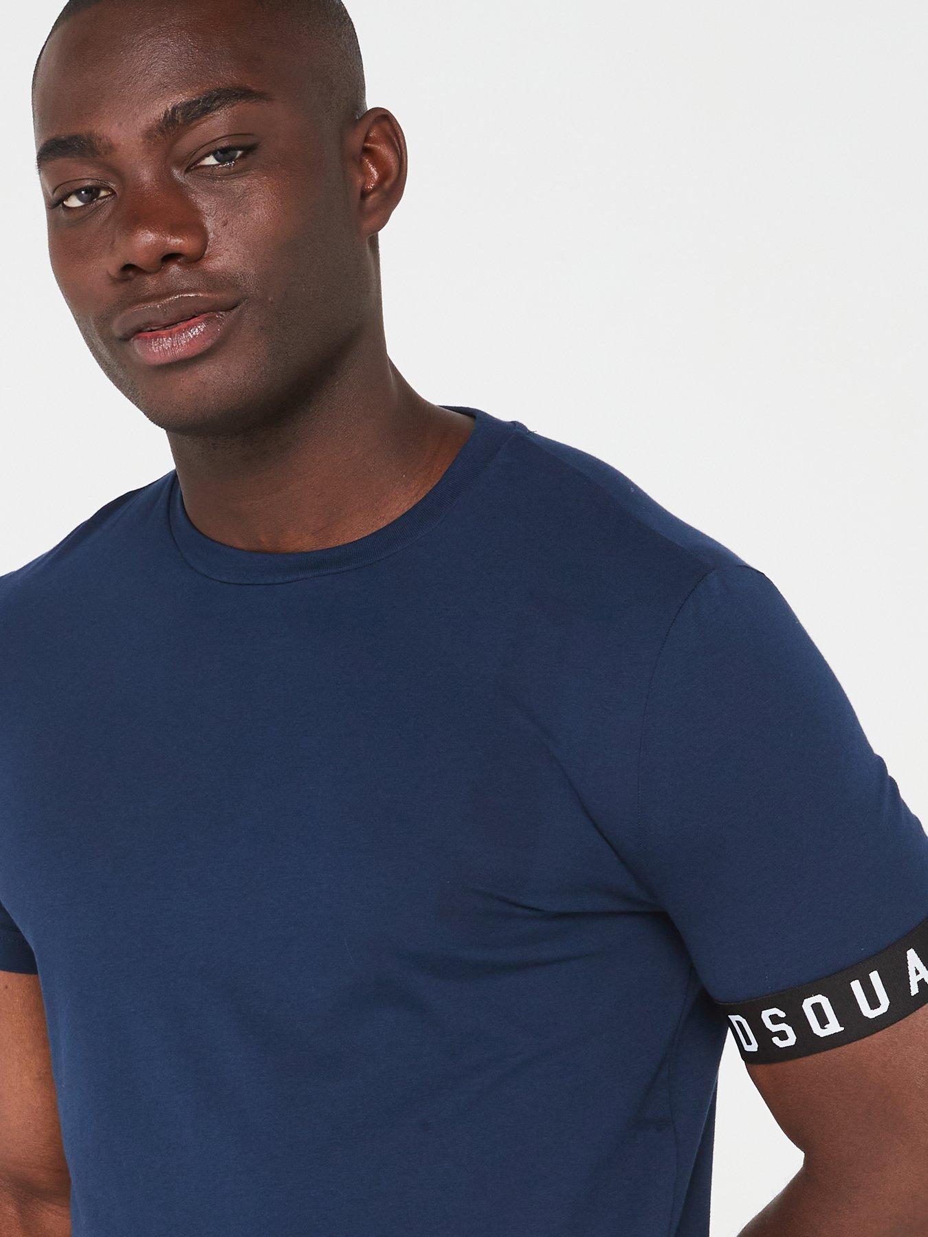 dsquared2-underwear-sleeve-band-logo-crew-t-shirt-navyoutfit