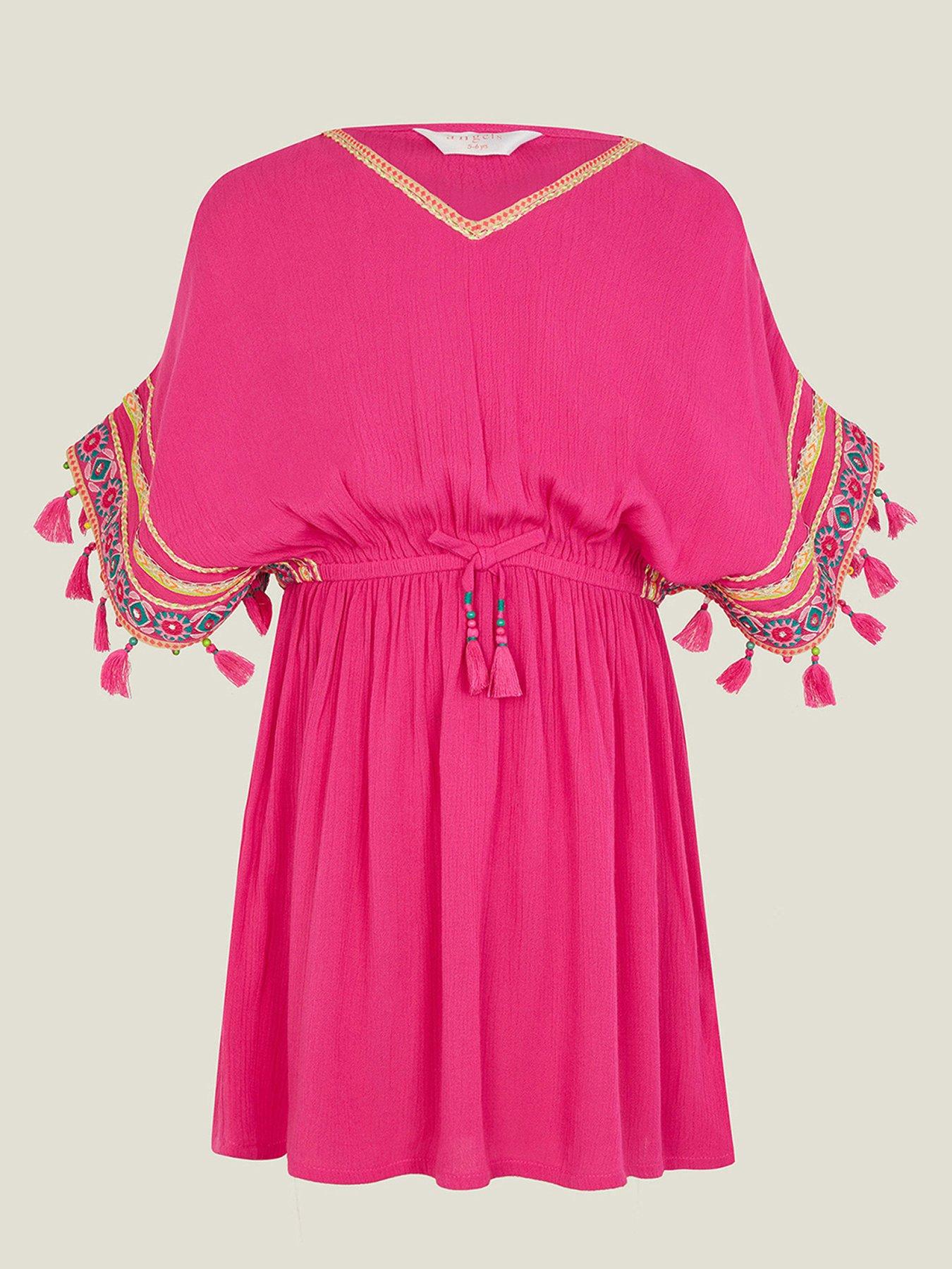 accessorize-girls-embroidered-beaded-tassel-kaftan-pink