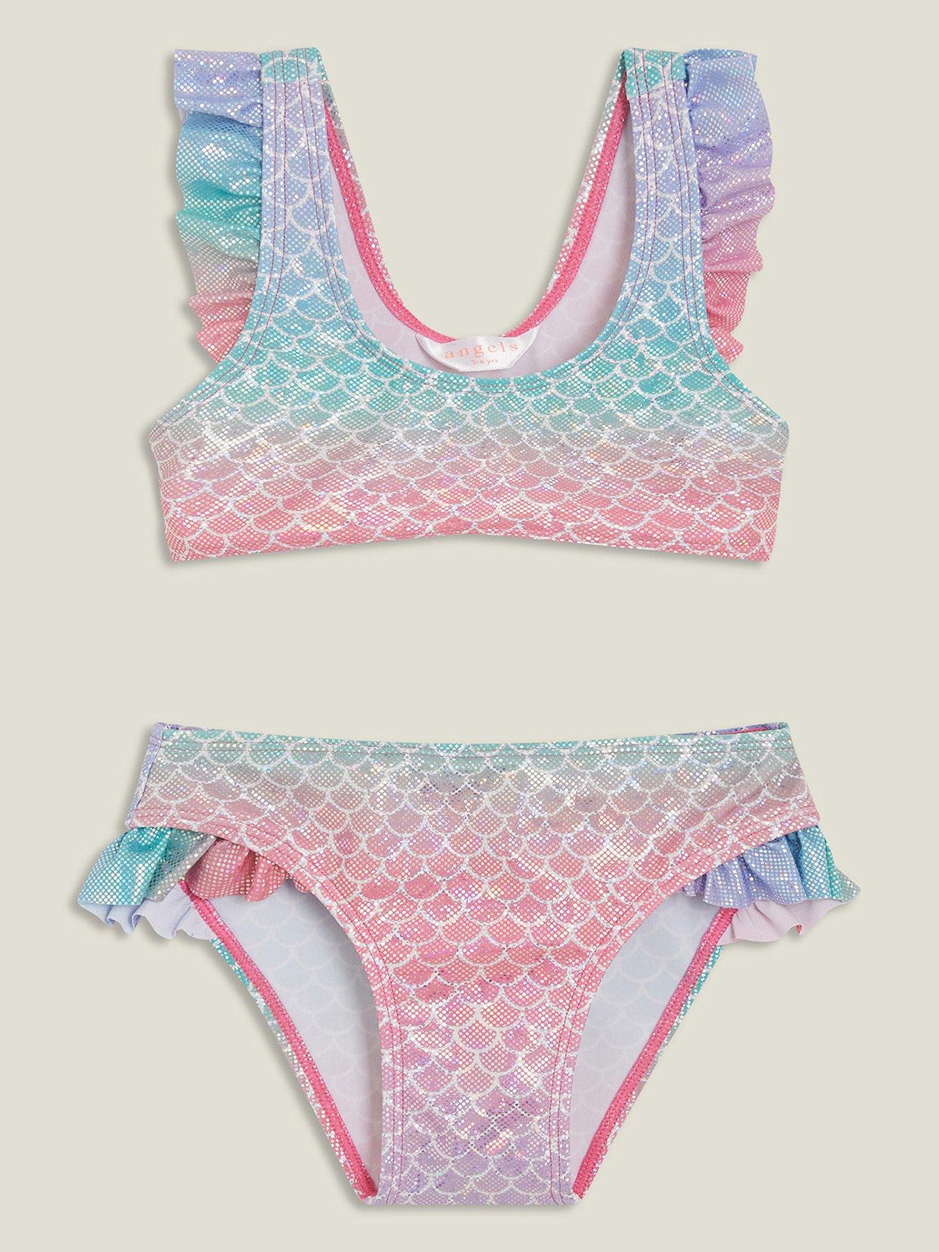 Image 1 of 4 of Accessorize Girls Mermaid Bikini - Pastel Multi