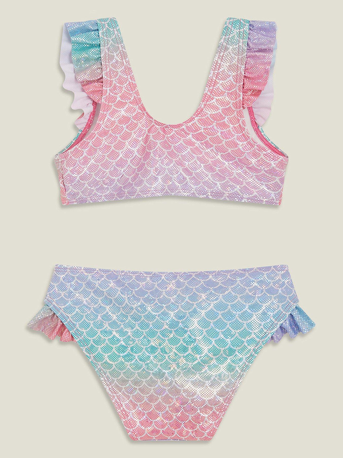 Image 3 of 4 of Accessorize Girls Mermaid Bikini - Pastel Multi