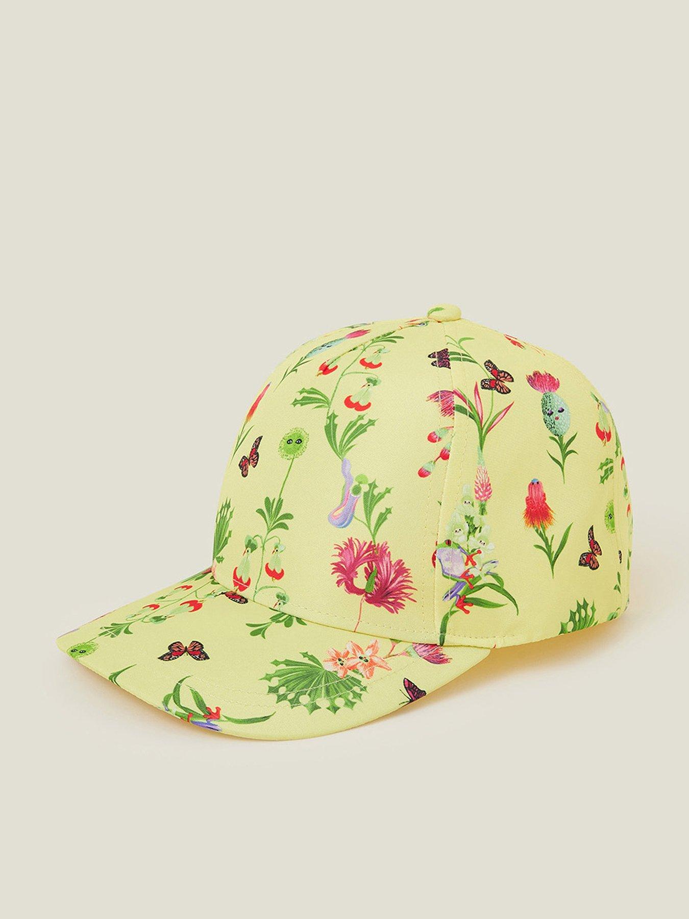 accessorize-girls-floral-print-cap-yellow