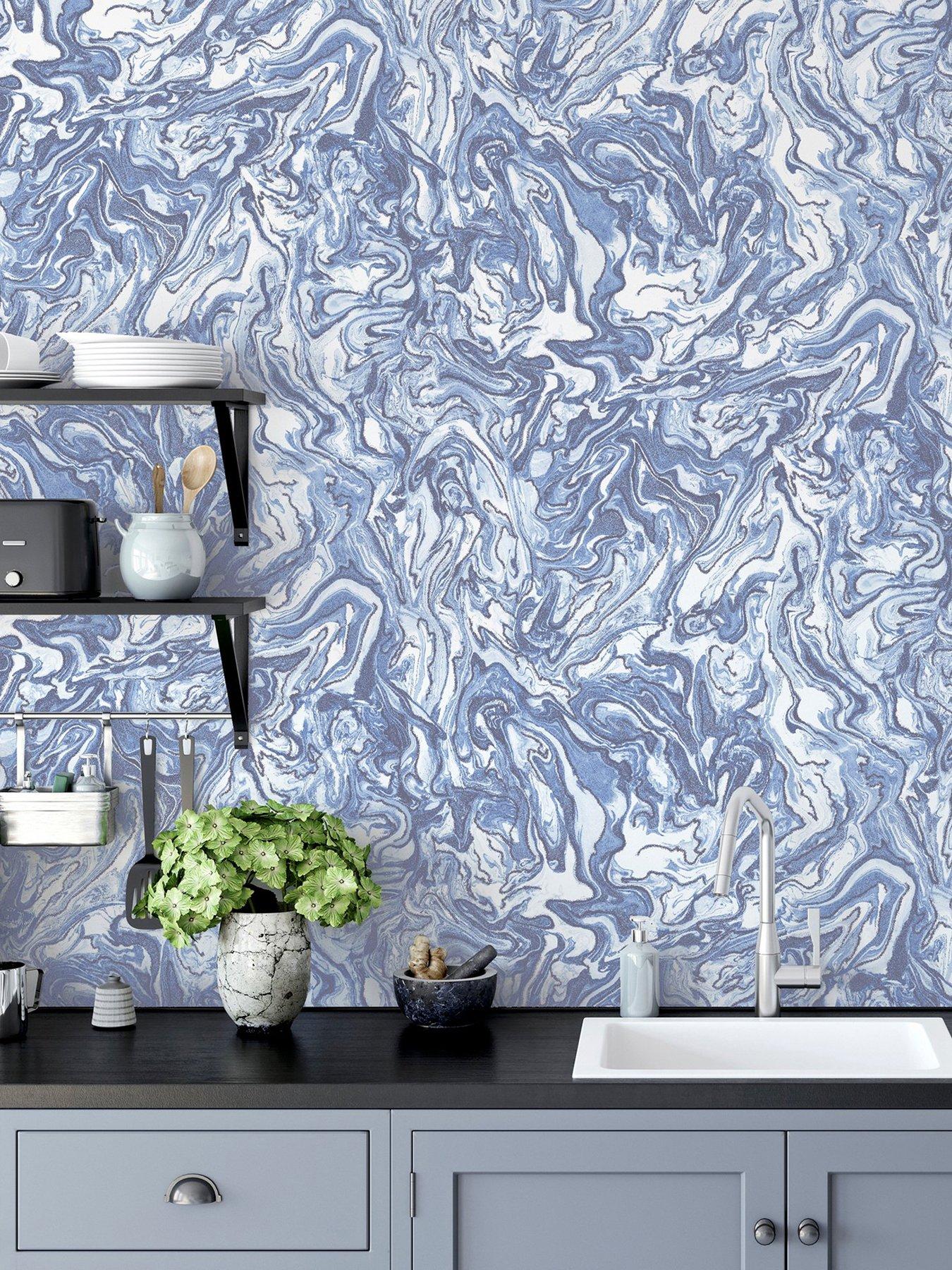 arthouse-liquid-marble-wallpaper-navy