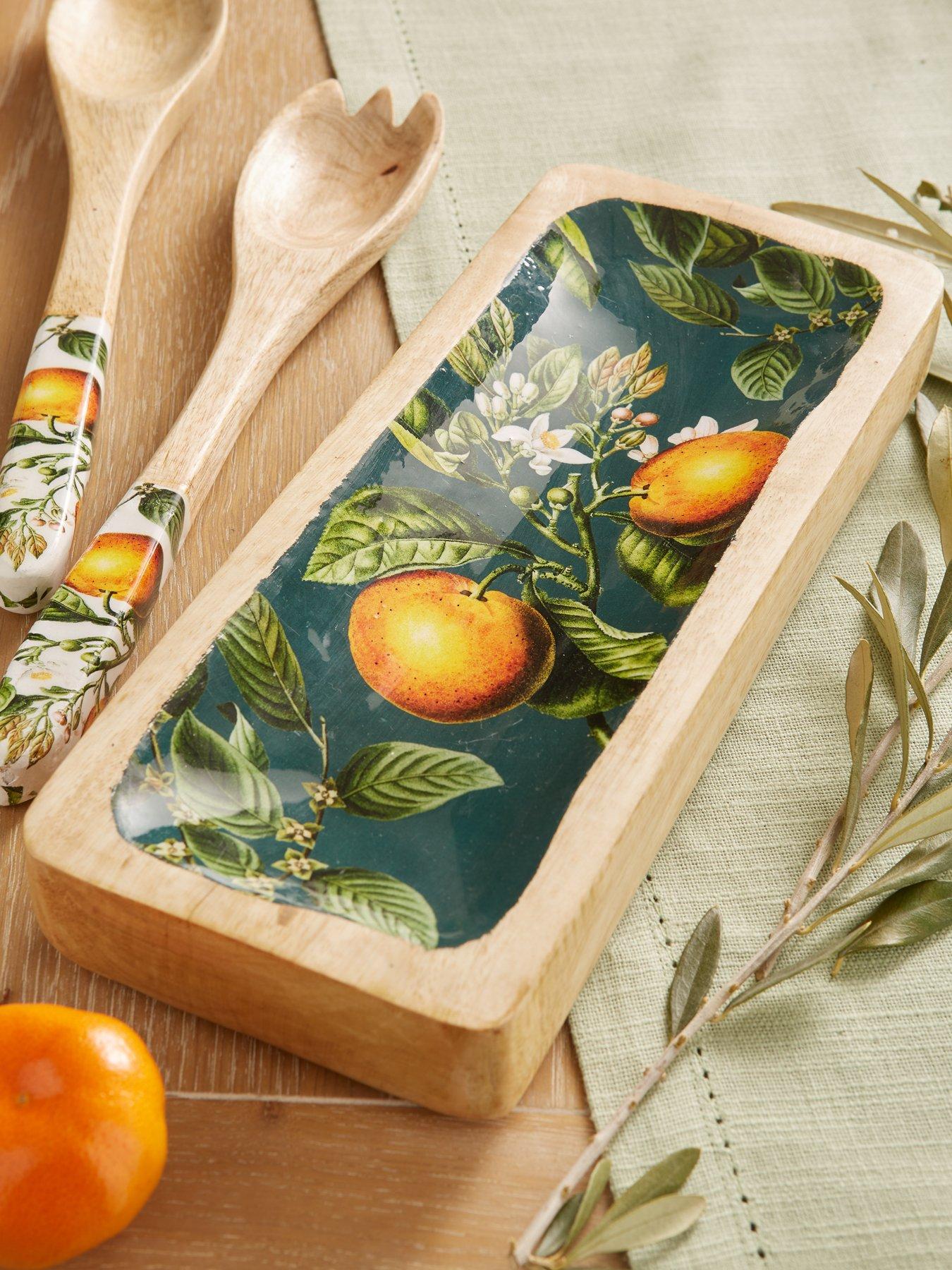 undefined Orange Blossom 30.5 cm Mango Wood Serving Dish