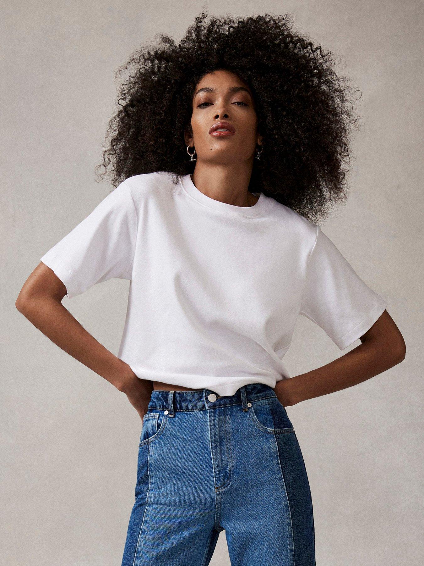 Image 1 of 6 of Mint Velvet Ivory Ultimate White T-Shirt