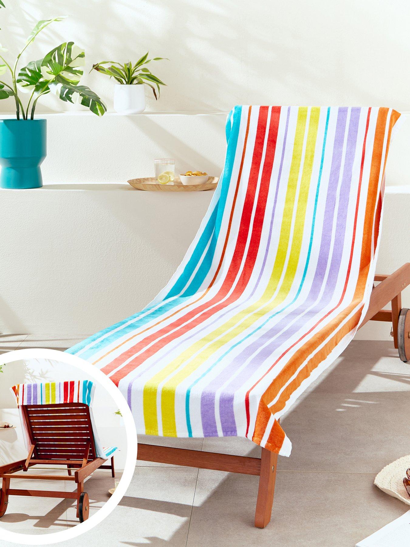undefined Rainbow Stripe Cotton Beach Towel