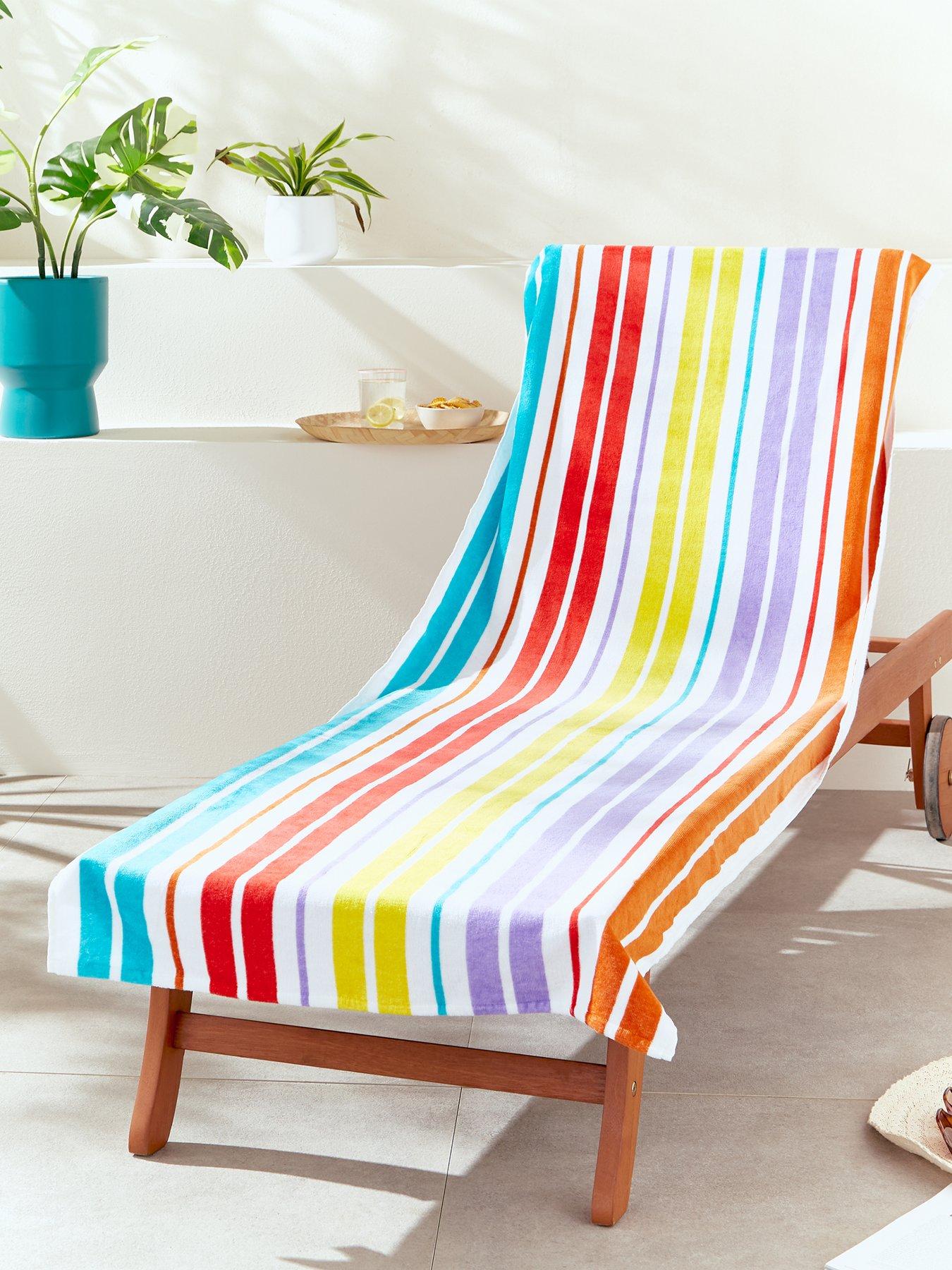 catherine-lansfield-rainbow-stripe-cotton-beach-towelback