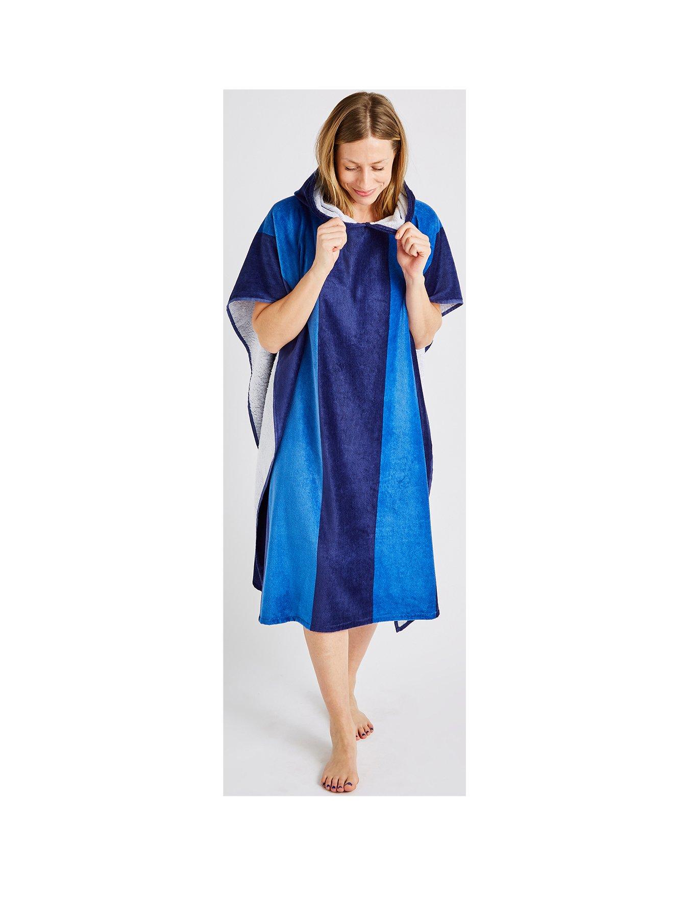 catherine-lansfield-stripe-adult-beach-poncho-towel