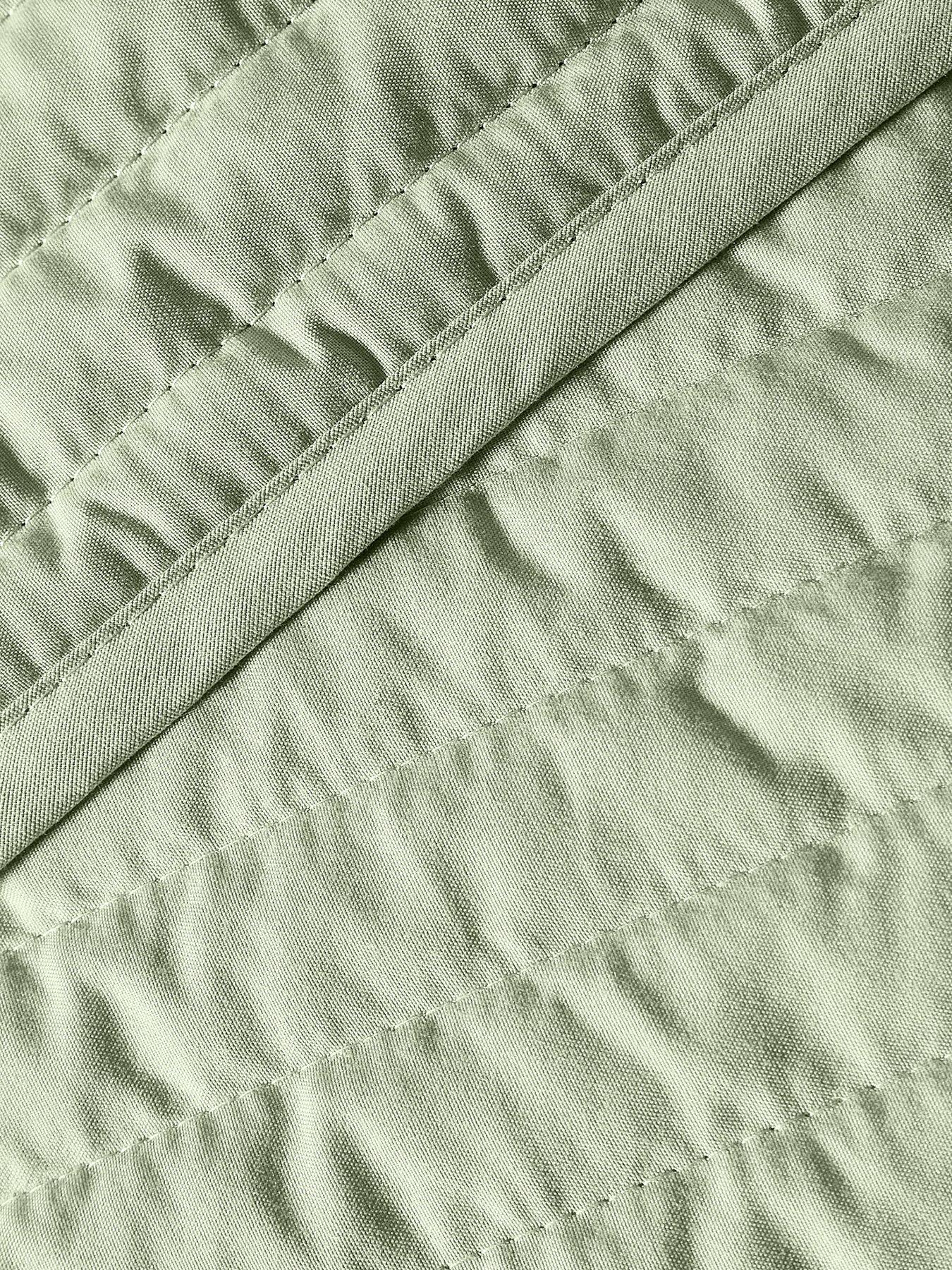 Image 3 of 3 of Bianca Quilted Lines Bedspread Throw - Sage