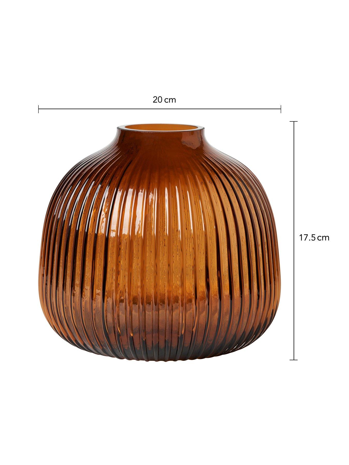 very-home-cognac-ribbed-glass-vase-17cmback