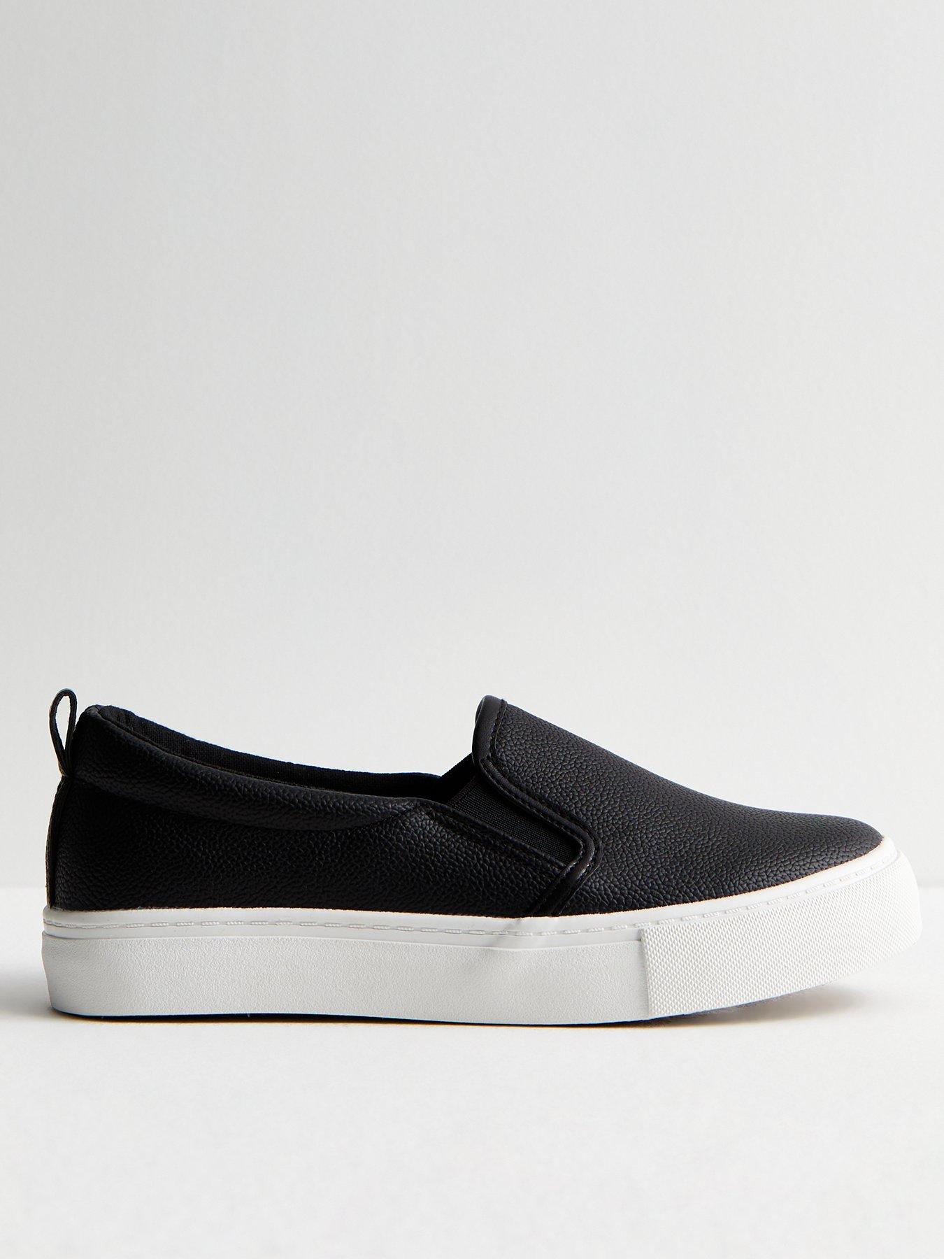 new-look-leather-look-slip-on-trainers-black